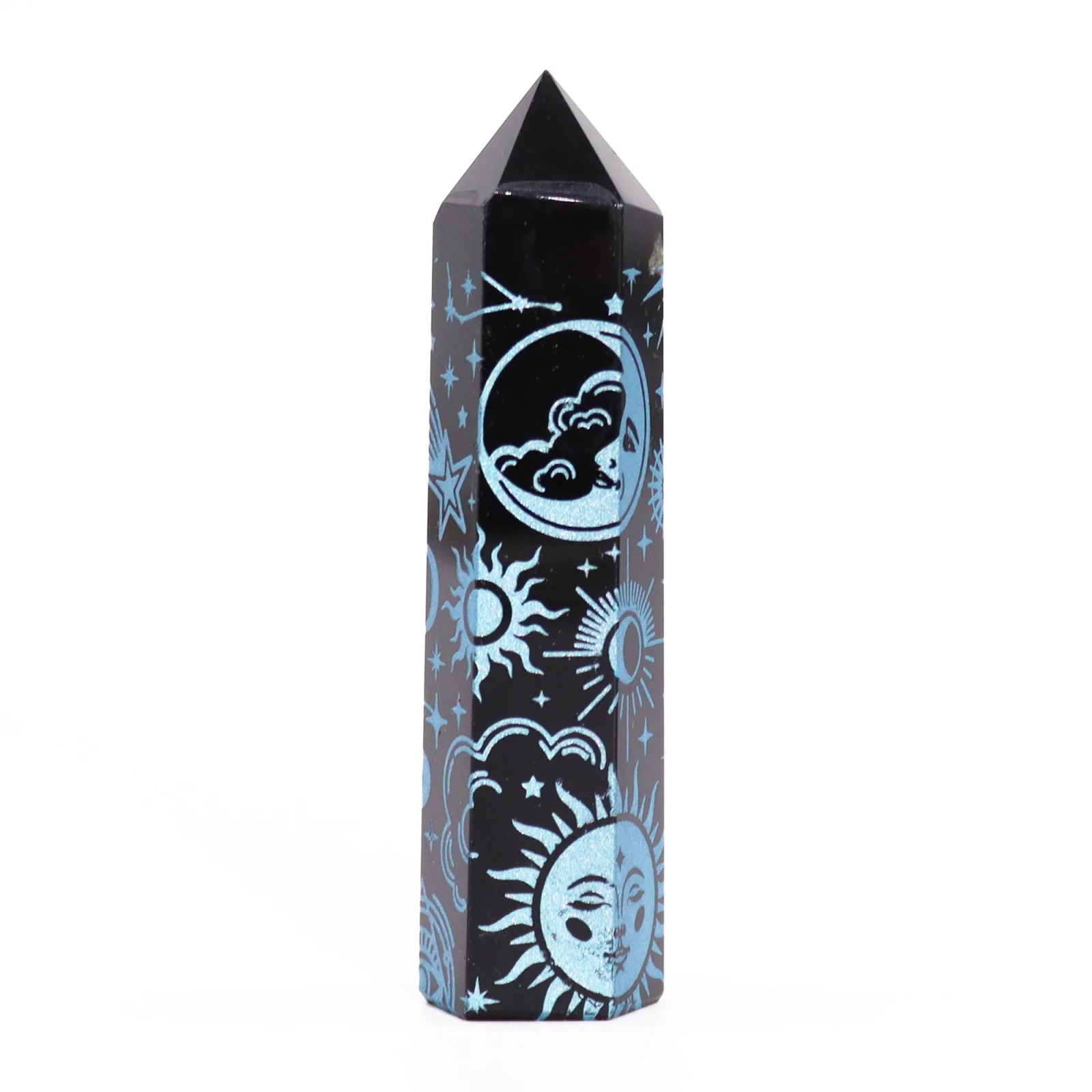 Obsidiánová špica Mystic Story – nebesky modrá, 9 cm – fotka 6