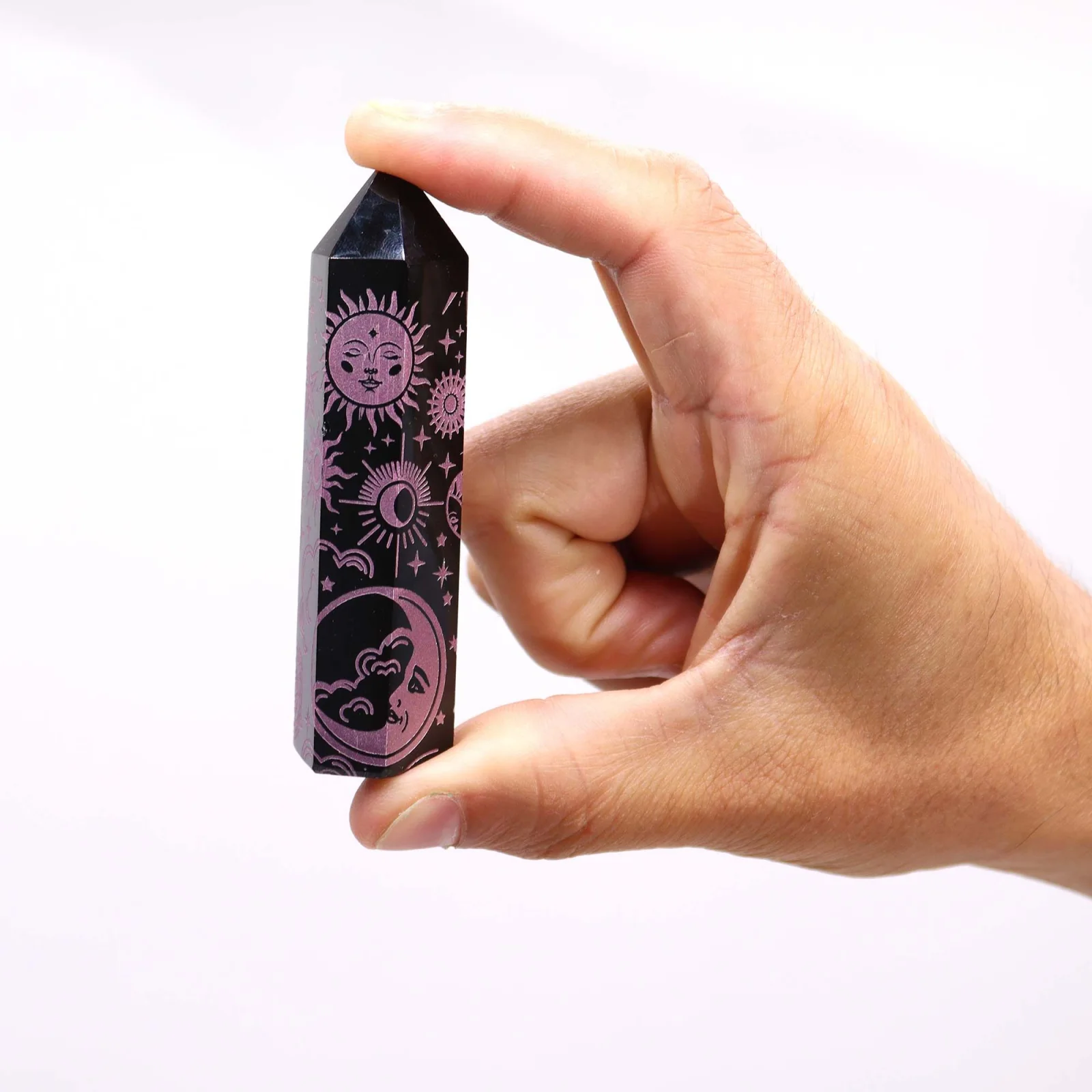 Obsidiánová špica Mystic Story – ružová, 9 cm – fotka 7
