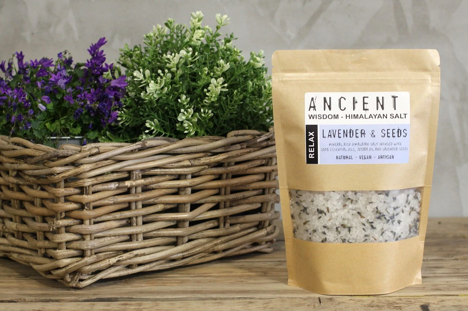 Himalájska soľ do kúpeľa Relax – levanduľa, 500 g – fotka 3