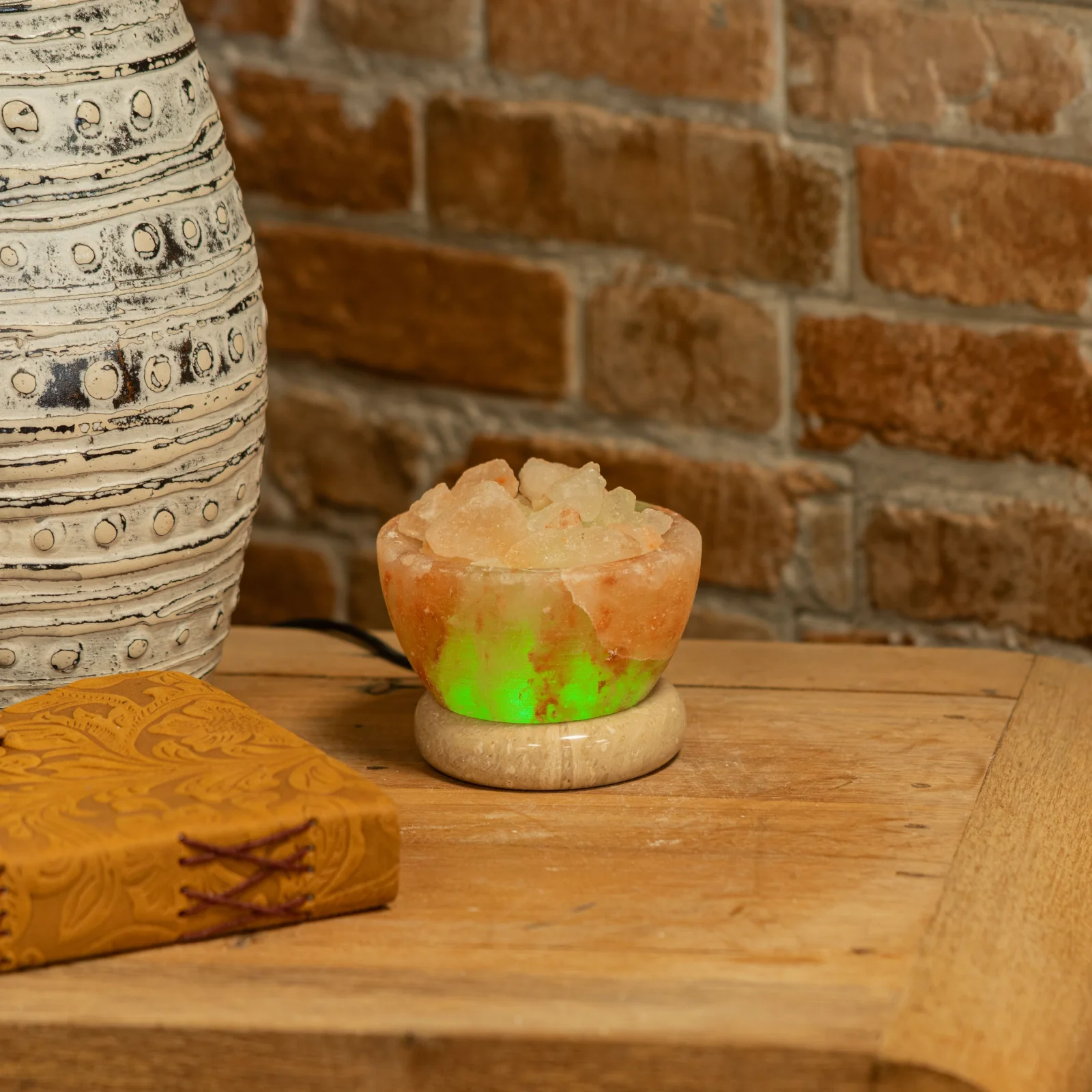 Soľná lampa Fire Bowl USB – farebné svetlo – fotka 4