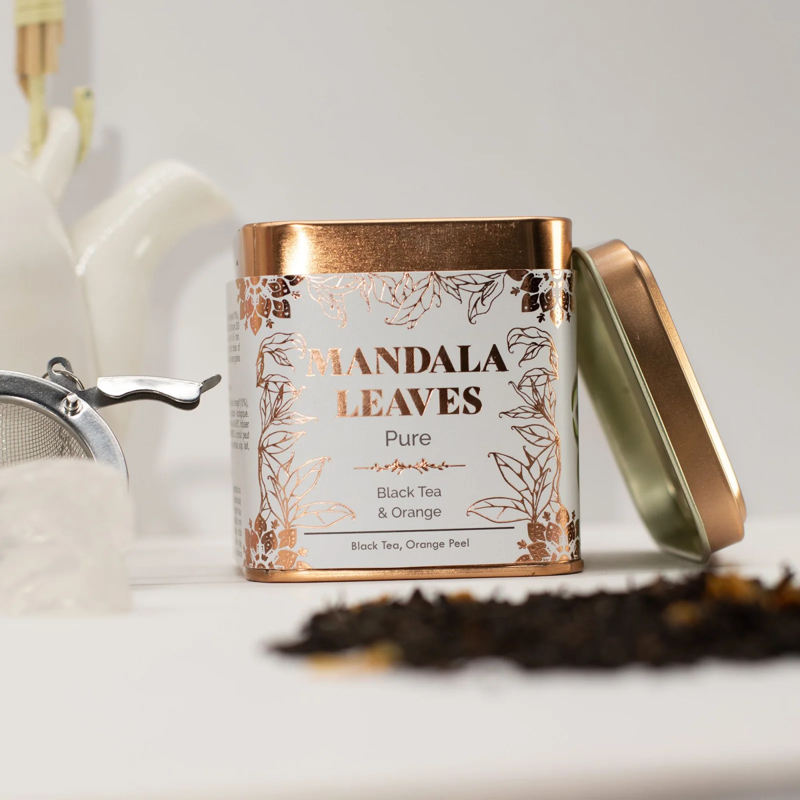Bio čierny čaj Narnaja – pomarančová kôra, 50 g, plechovka – fotka 6