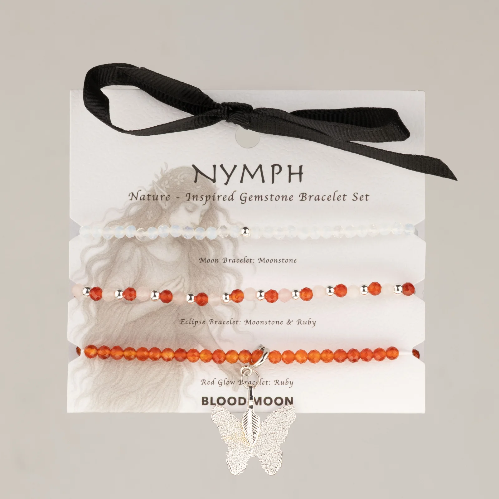 Sada náramkov Nymph Spirit Blood Moon – mesačný kameň, rubín – fotka 2