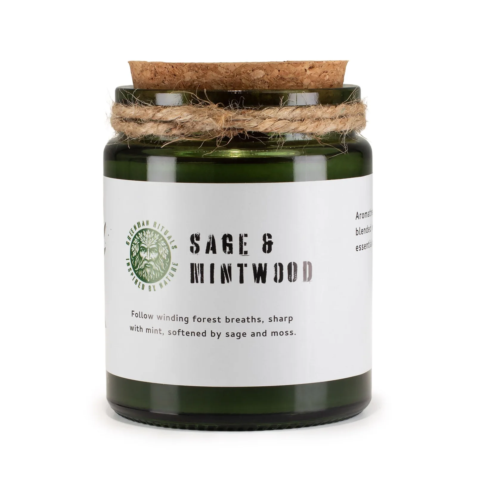 Sójová sviečka Greenman Sage & Mintwood – šalvia a mäta – fotka 1