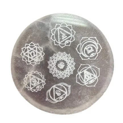 Selenitová podložka 8 cm – Chakra – fotka 2