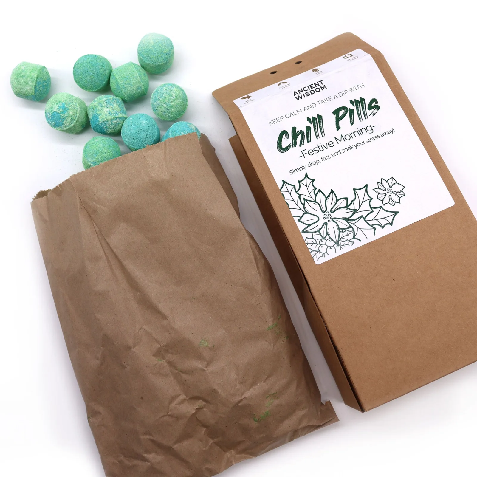 Šumivé tablety do kúpeľa Chill Pills – Festive Morning, 350 g – fotka 2