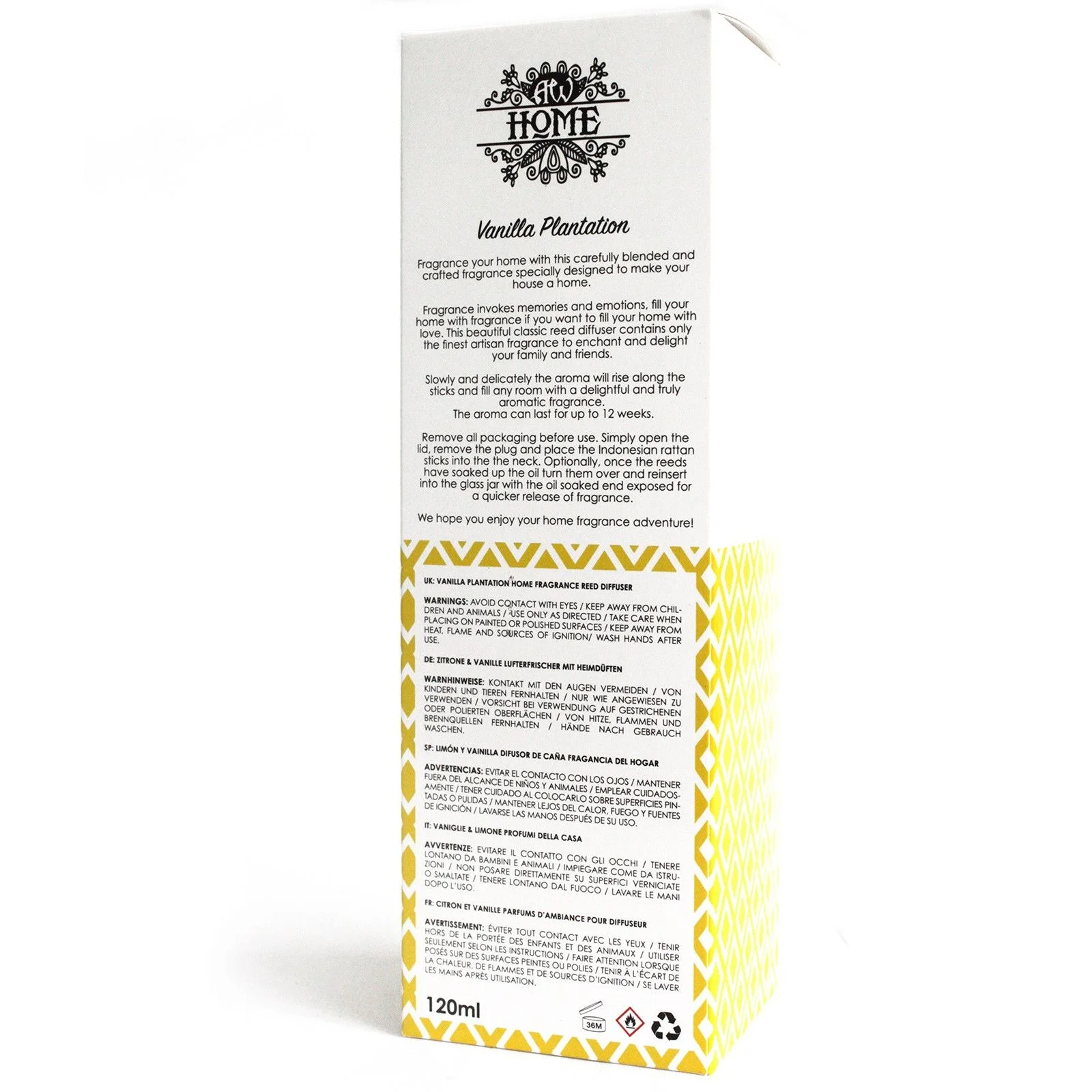 Difuzér s tyčinkami Vanilla Plantation – vanilka, 120 ml – fotka 3