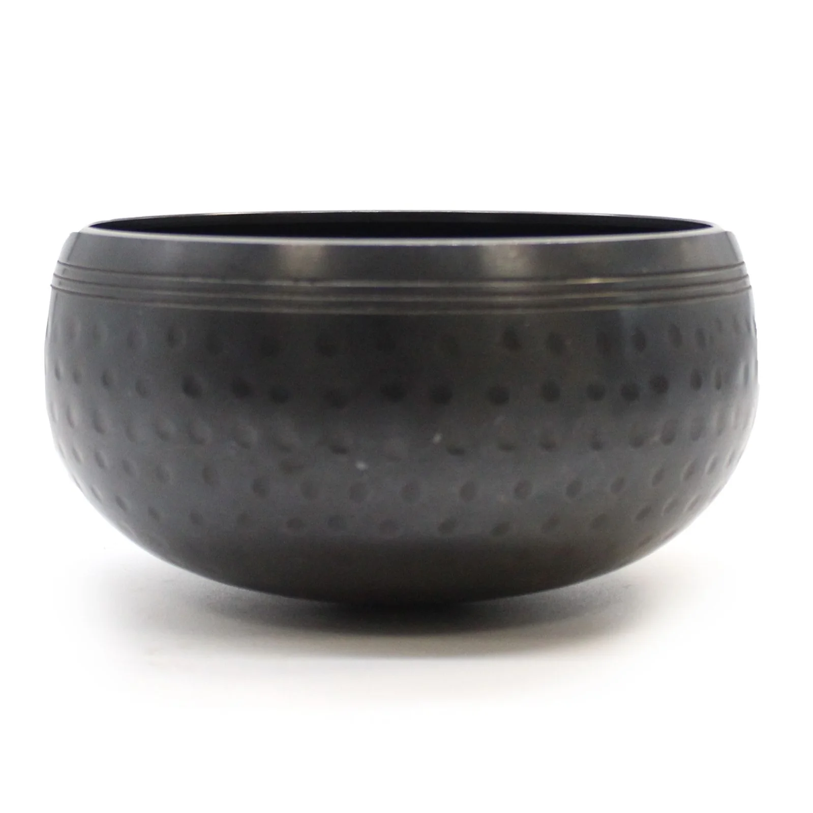 Spievajúca miska čierna, kladivkovaná – 14 cm – fotka 1
