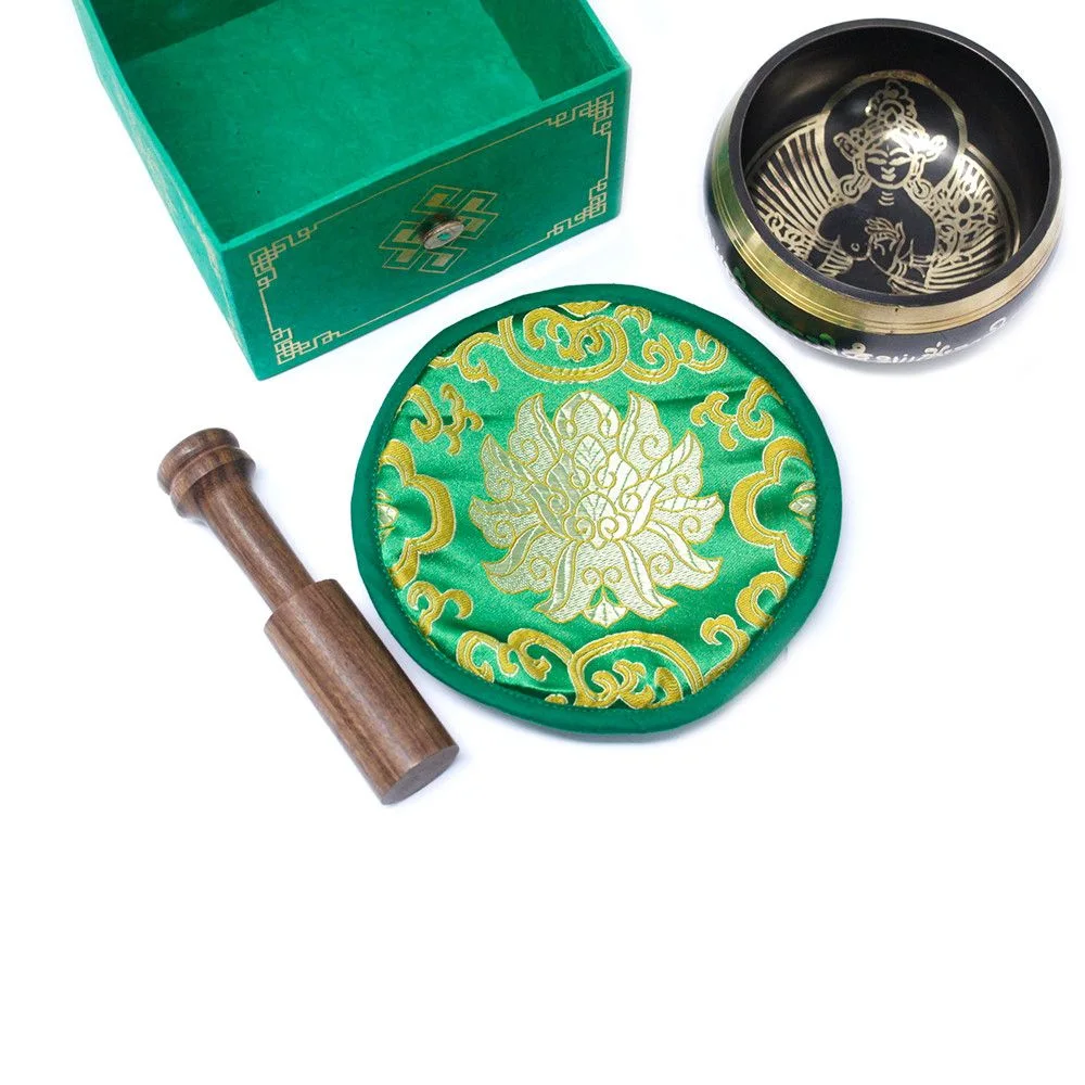 Spievajúca miska Green Tara – sada, 10 cm – fotka 3