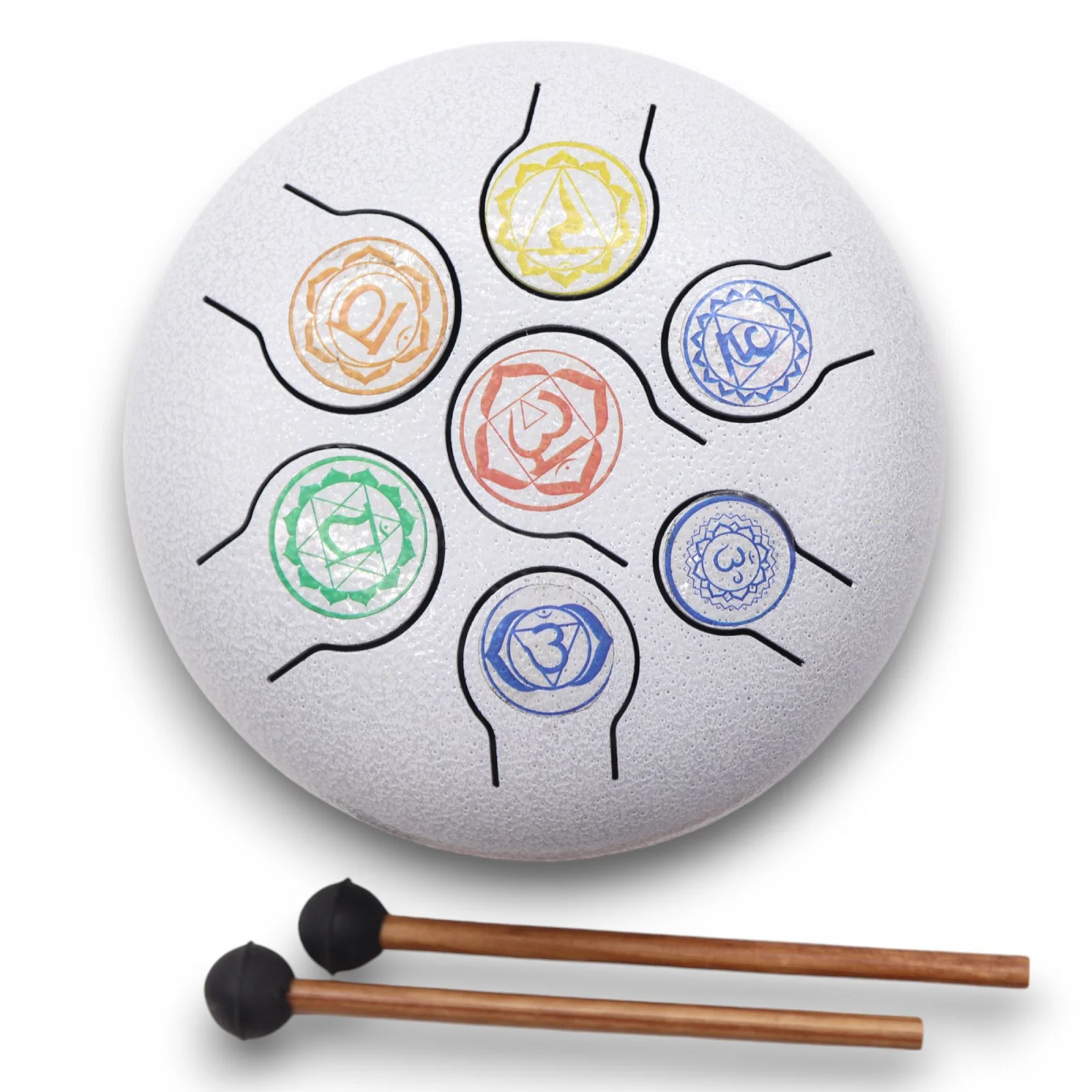 Happy Drum 7 Chakra – jazyčkový bubon, 17 × 13 cm – fotka 5