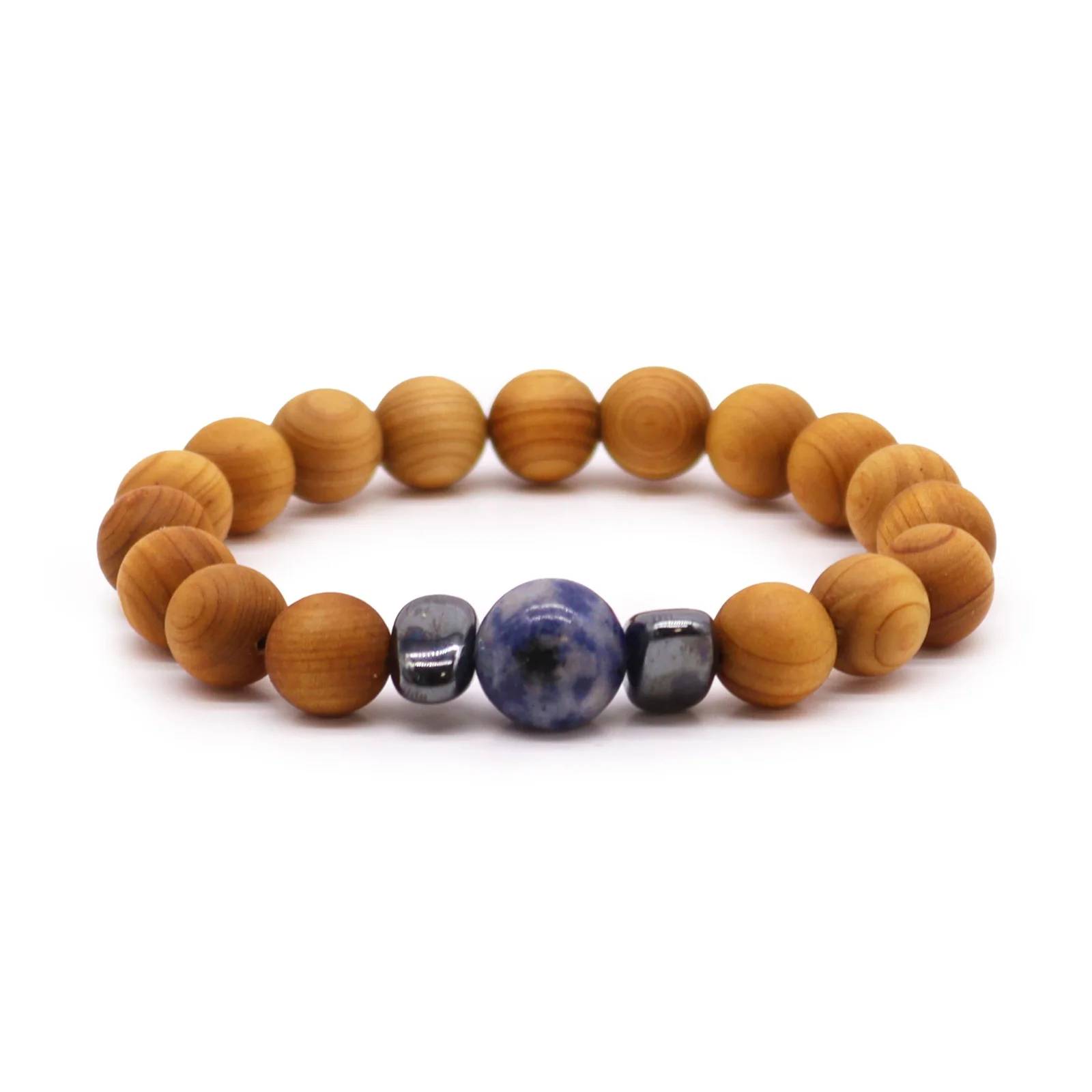 Náramok z cédrového dreva Throat Chakra – sodalit – fotka 1