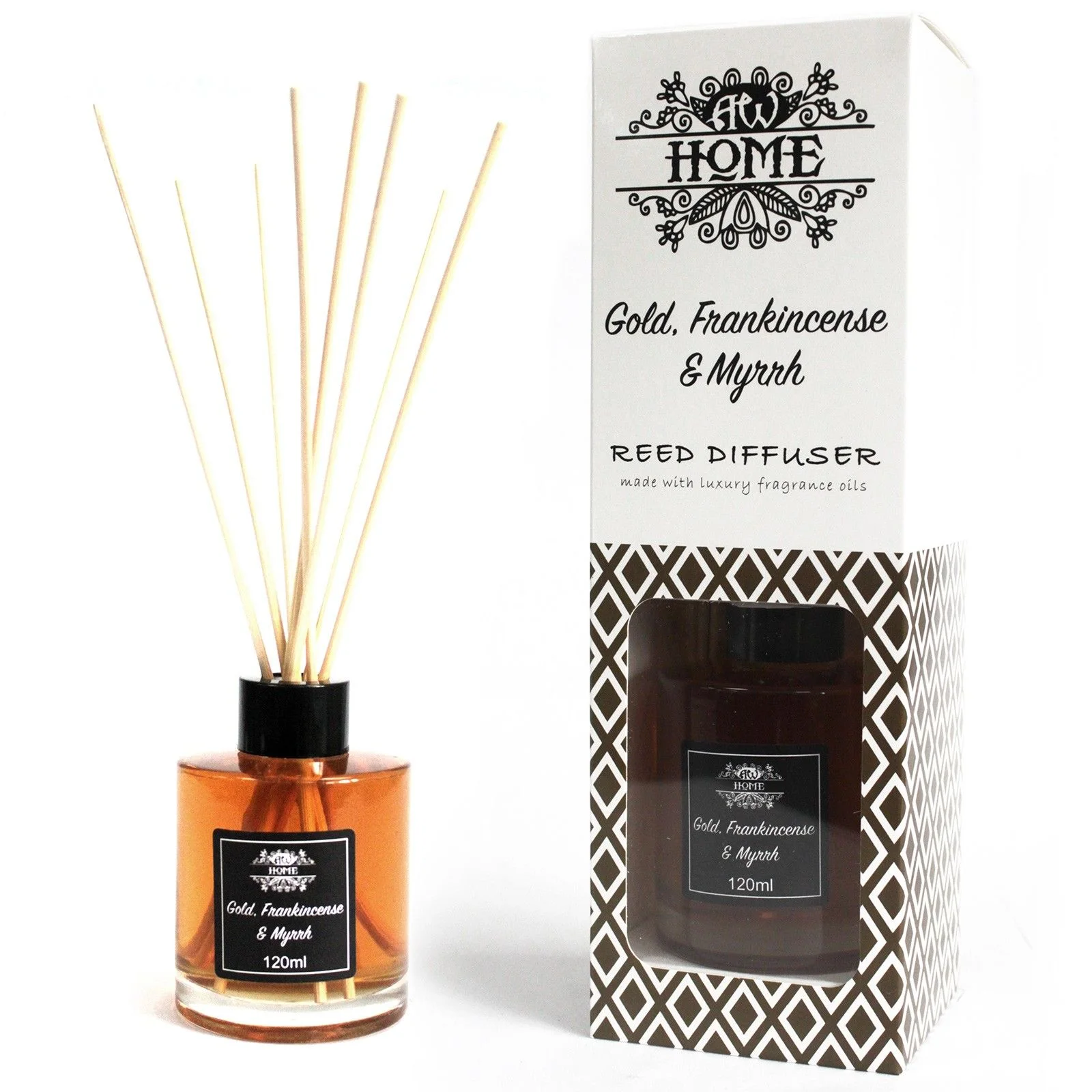 Difuzér s tyčinkami – zlato, kadidlo a myrha, 120 ml – fotka 2