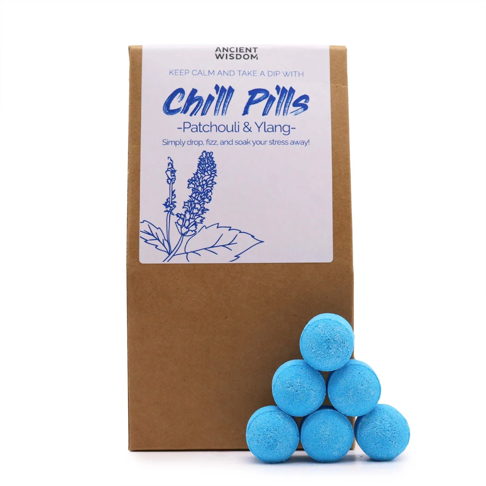 Šumivé tablety do kúpeľa Chill Pills – Ylang-ylang a pačuli, 350 g – fotka 1