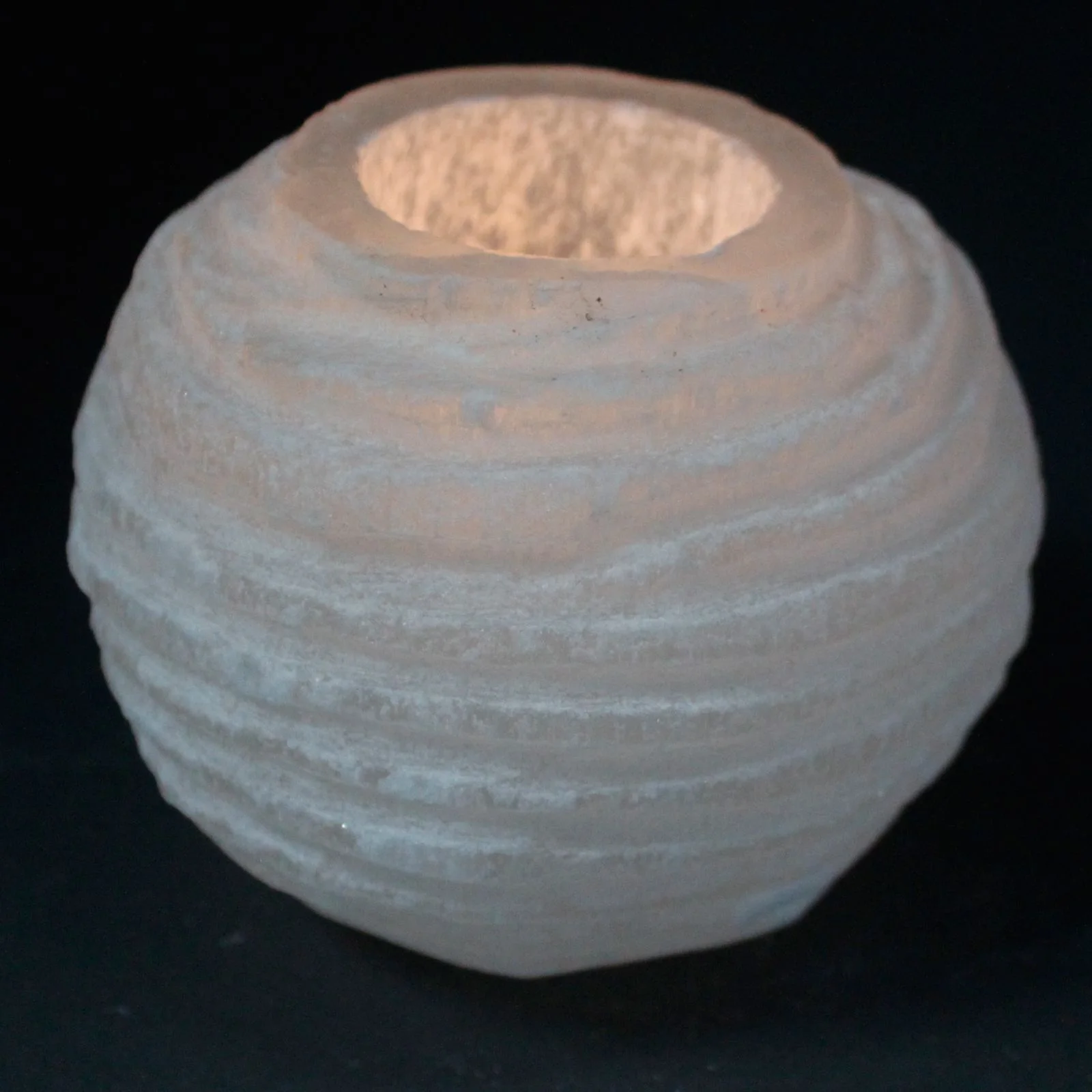 Svietnik zo selenitu – Snowball, 8 cm – fotka 1