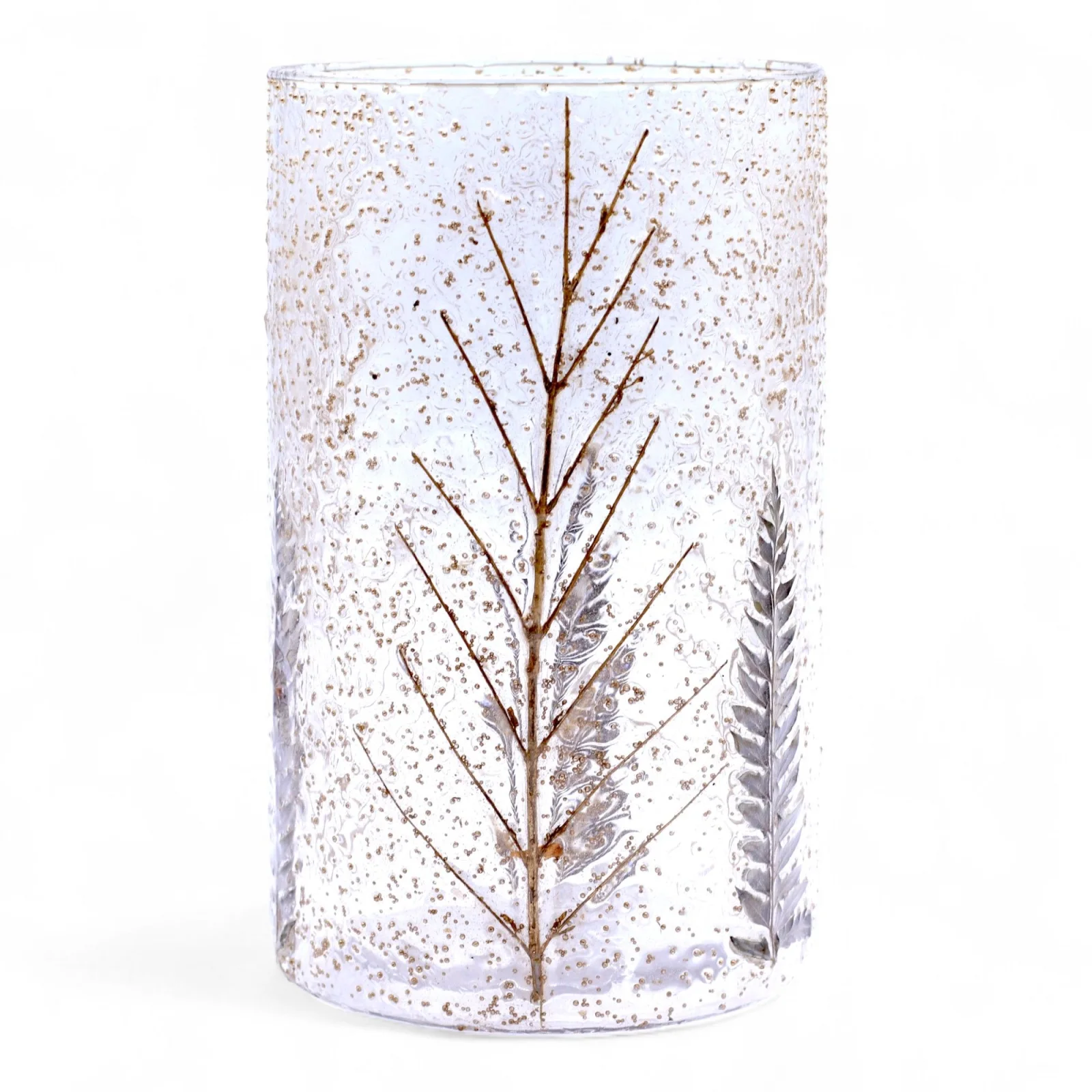 Sklenený svietnik Natural Floral – vysoká váza Pino, 19 × 11 cm – fotka 1