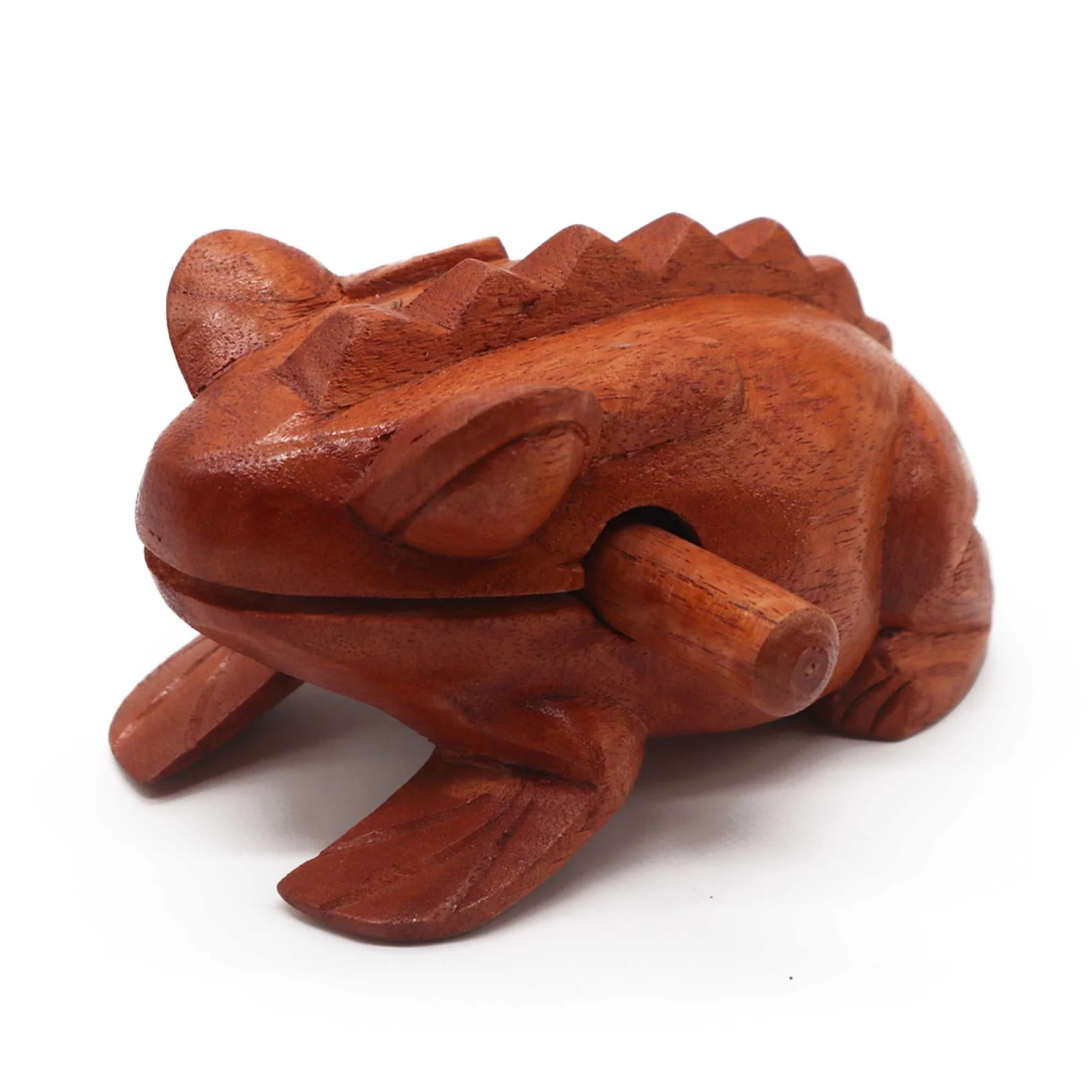 Drevená kvákajúca žaba – veľká, 13 cm – fotka 2