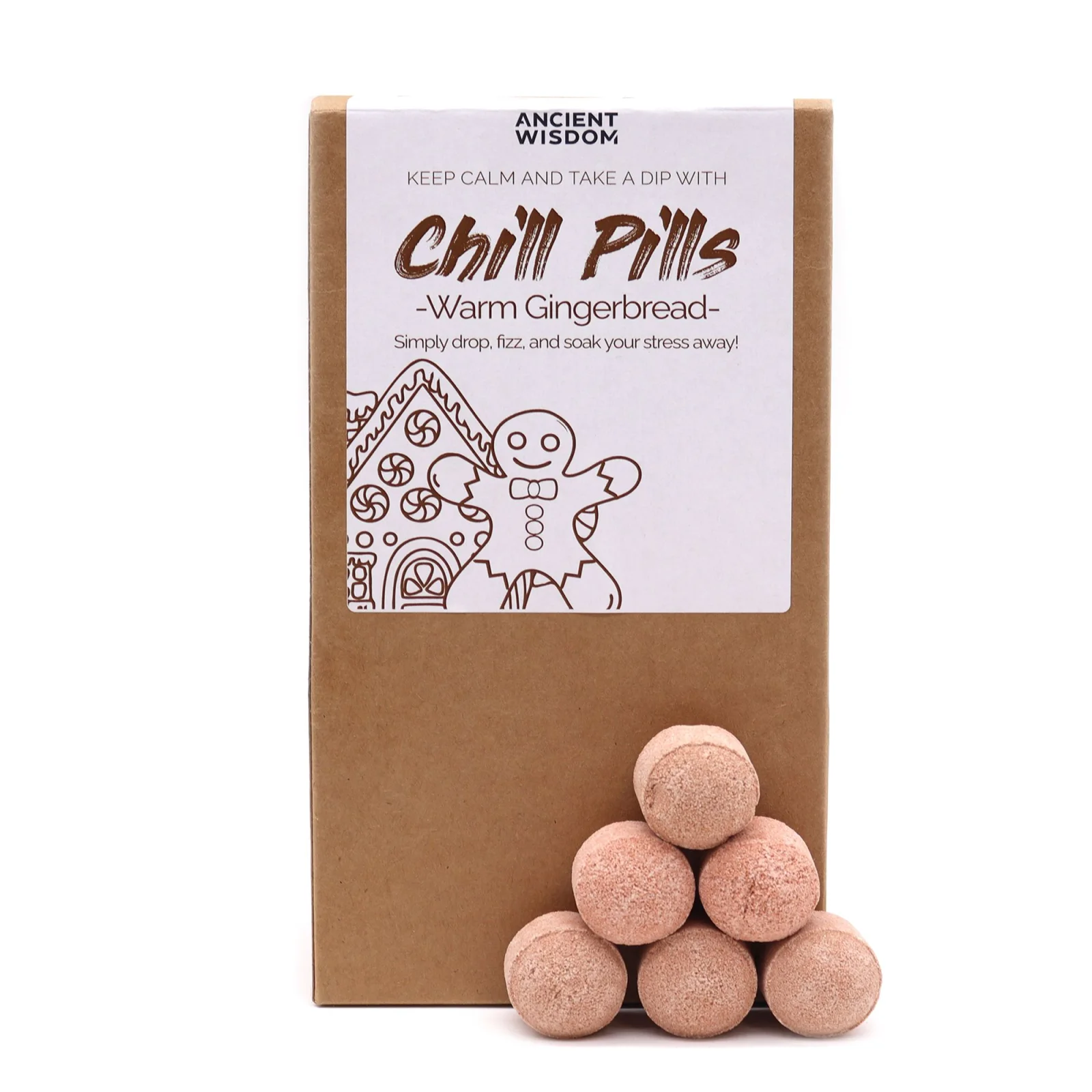Šumivé tablety do kúpeľa Chill Pills – Warm Gingerbread, 350 g – fotka 1
