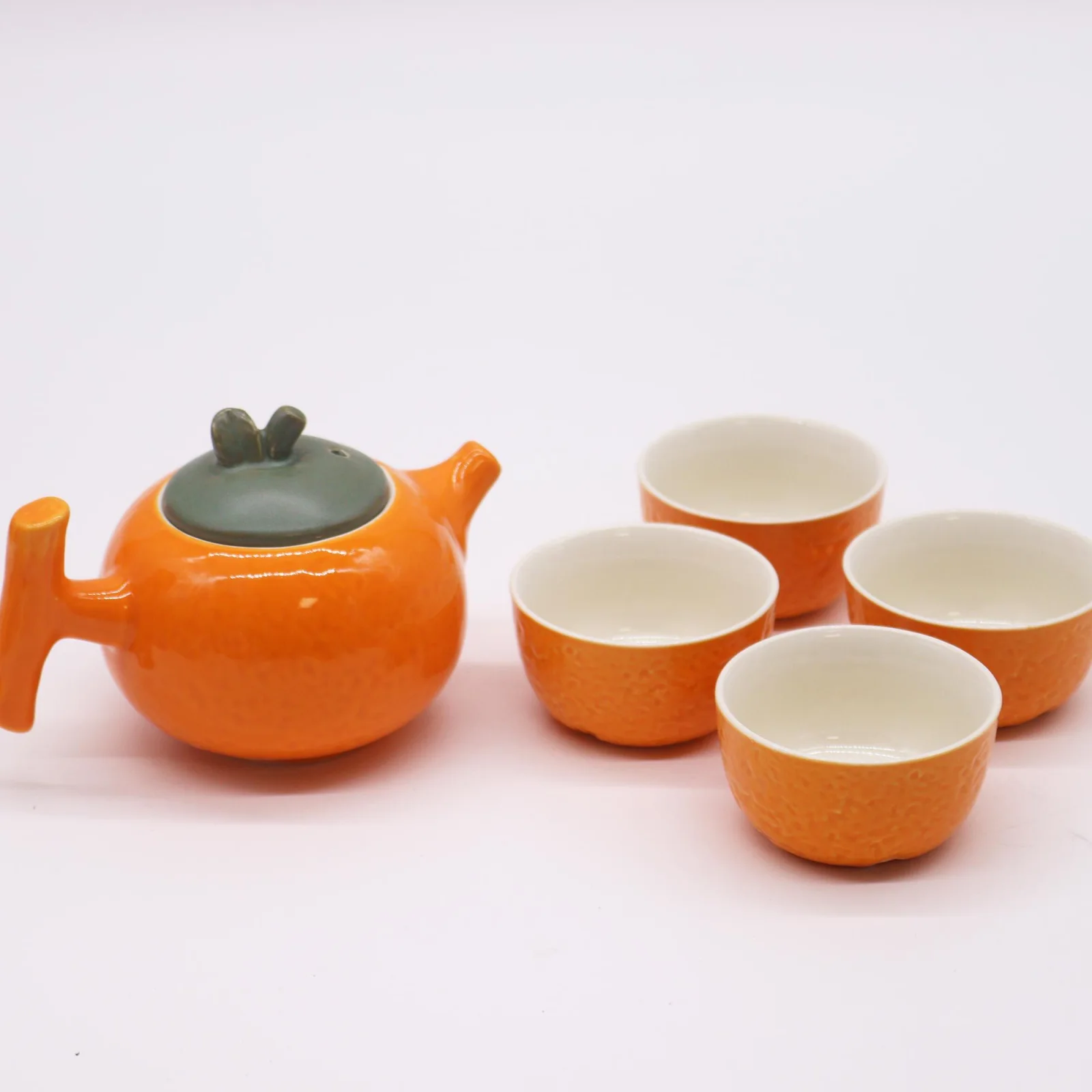 Čajová súprava Herbal Orange – čajník a 4 šálky – fotka 3