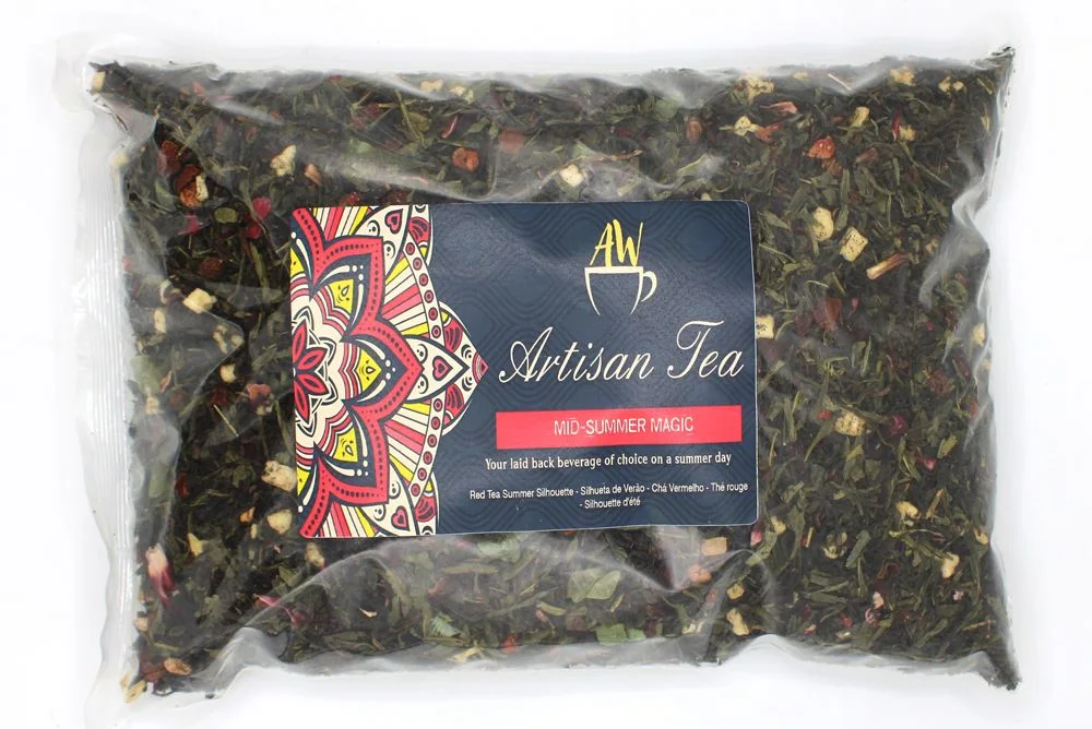 Ovocný čaj Mid-summer Magic – pu-erh a sencha, 1 kg – fotka 2