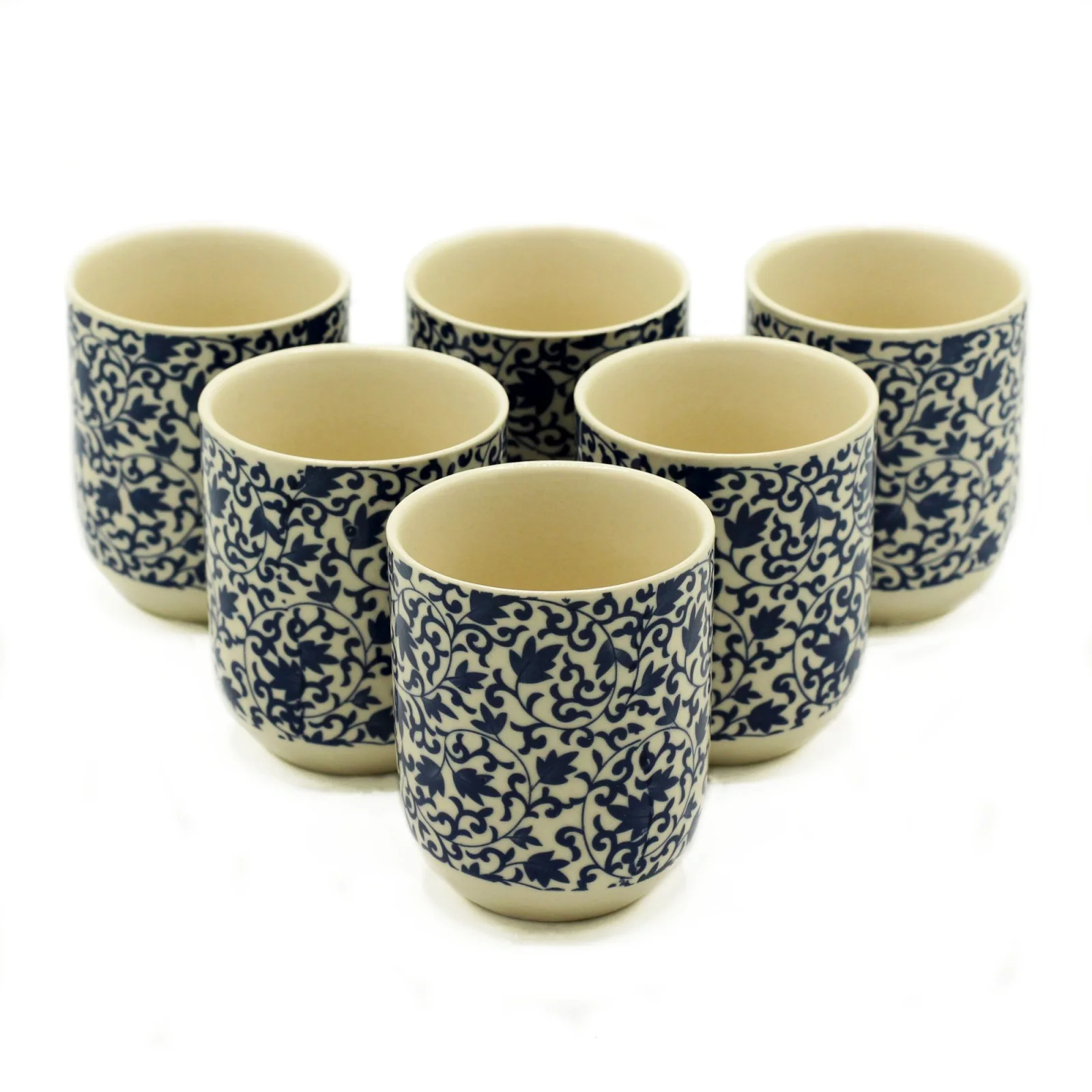 Keramické šálky Herbal Blue Pattern – 6 ks, 190 ml – fotka 1