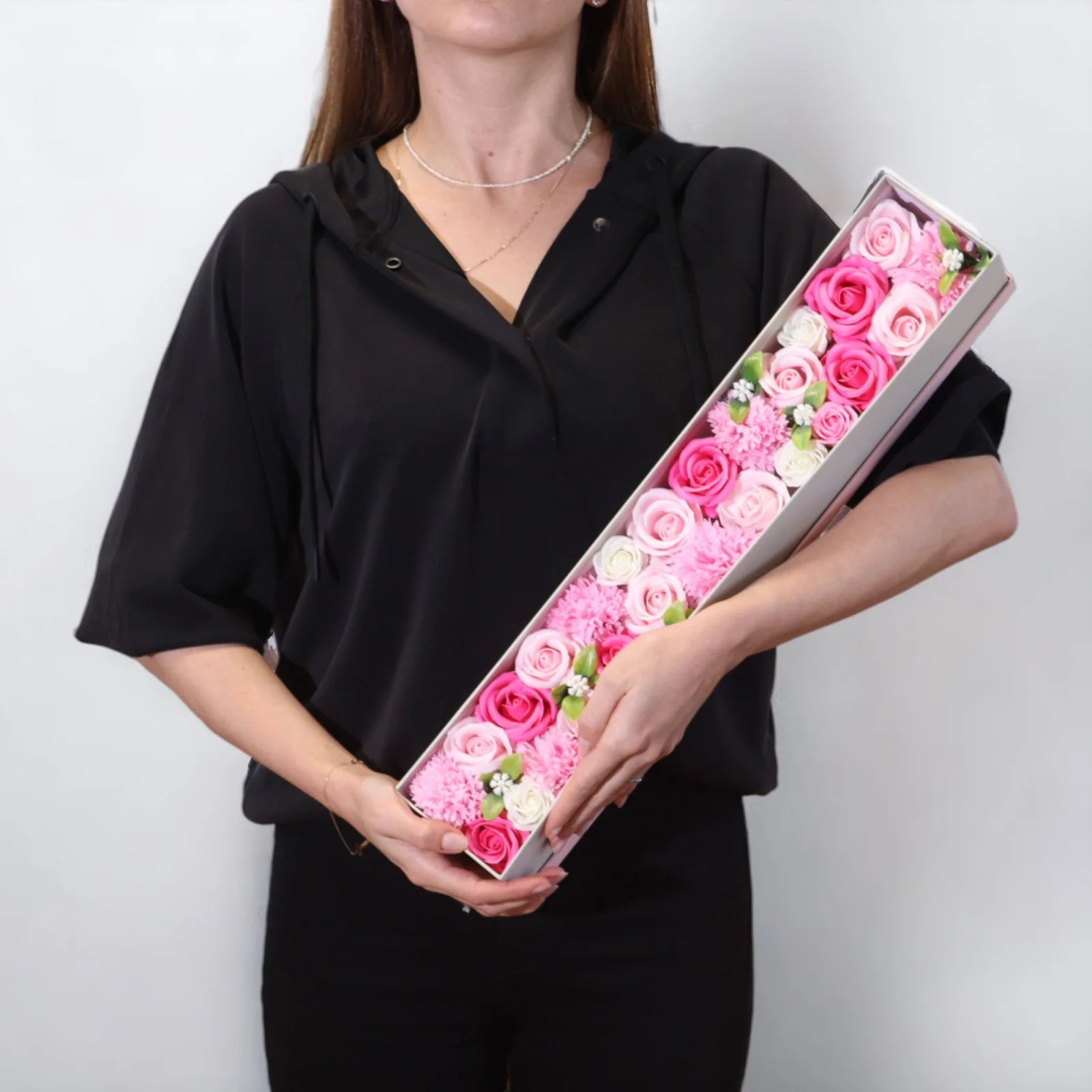 Extra dlhý box s mydlovými ružami – Baby Blessings, ružová – fotka 3