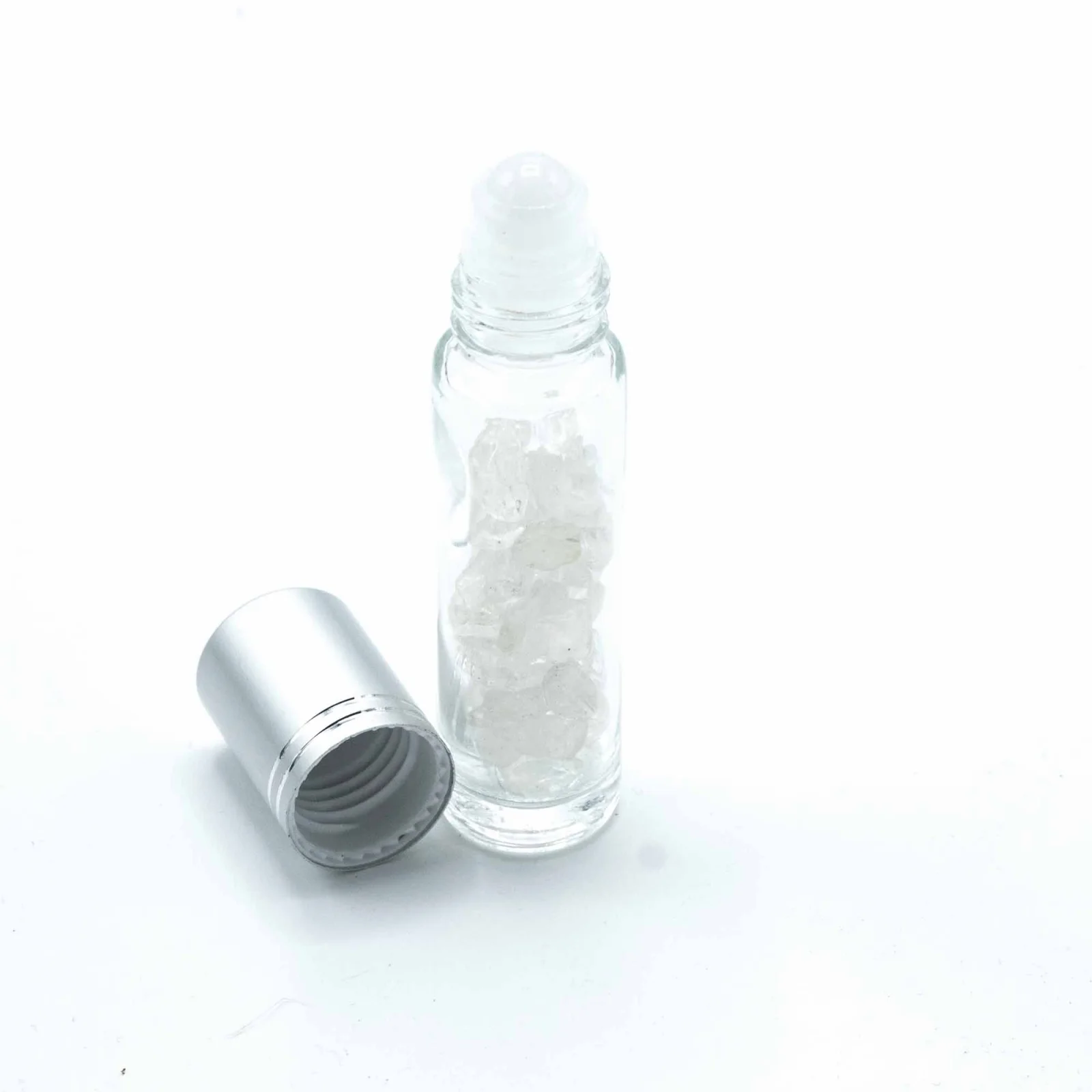 Roll-on fľaštička s krištáľom, 5 ml – strieborné viečko – fotka 3