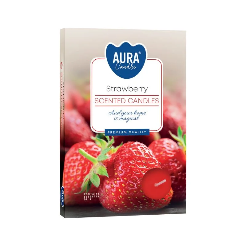Vonné čajové sviečky Strawberry – 6 ks – fotka 1
