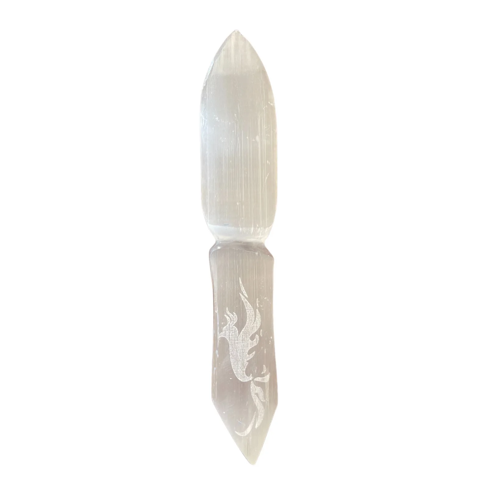 Selenitový rituálny nôž – Letting Go of the Past, 20 cm – fotka 8