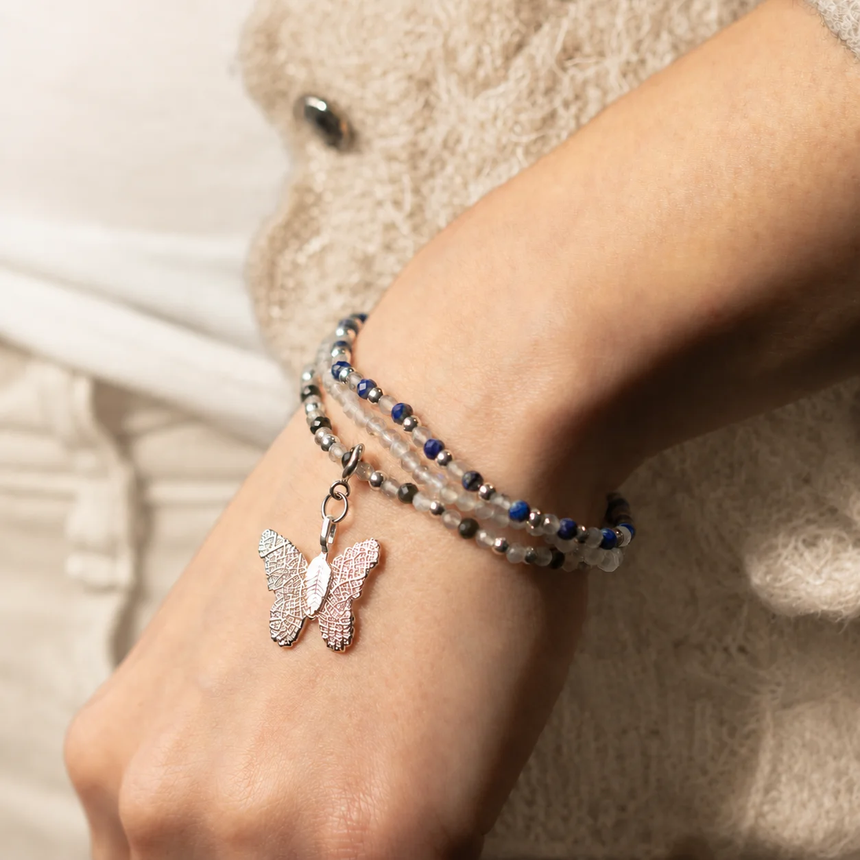 Sada náramkov Nymph Spirit Northern Lights – labradorit, lapis lazuli – fotka 5