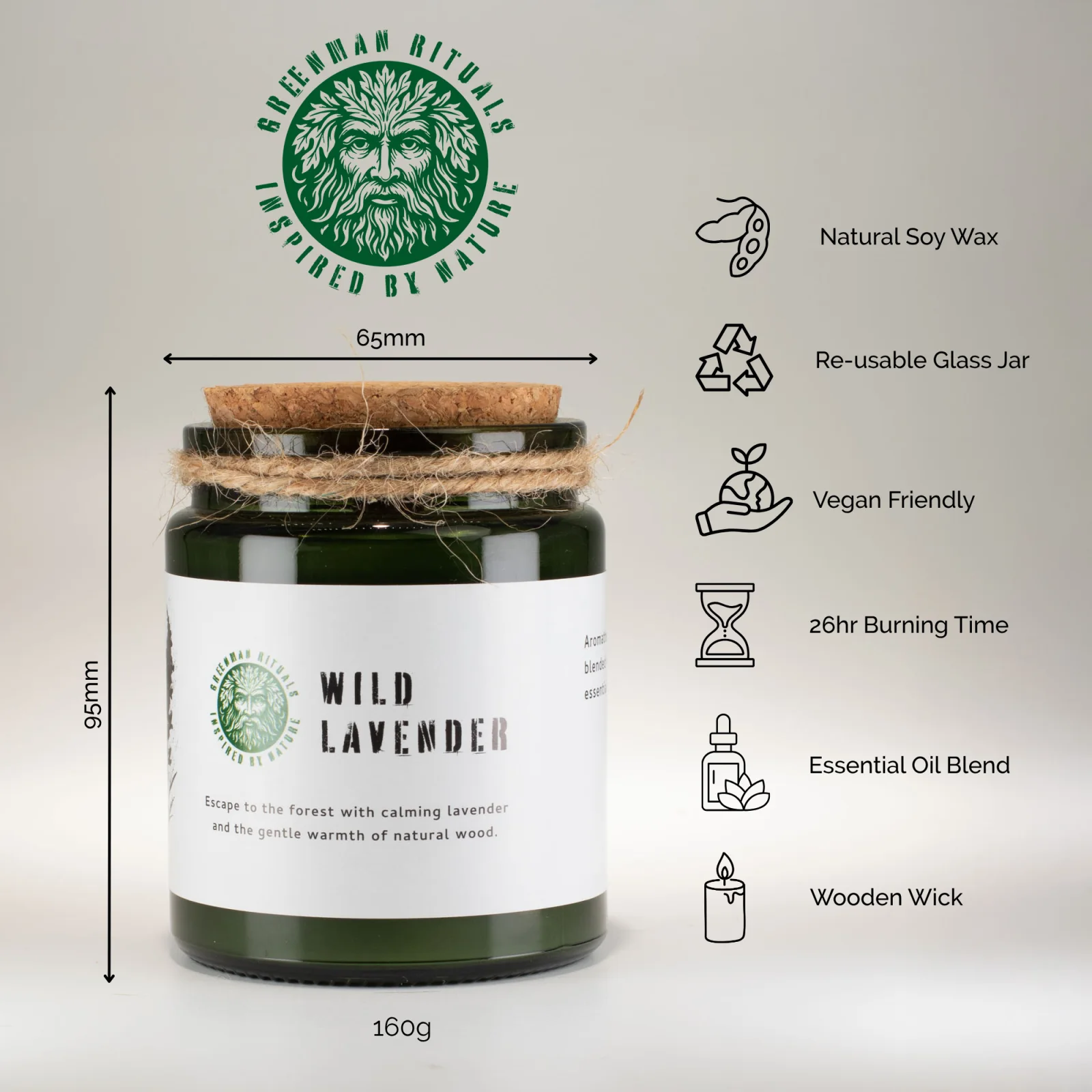 Sójová sviečka Greenman Wild Lavender – levanduľa – fotka 4