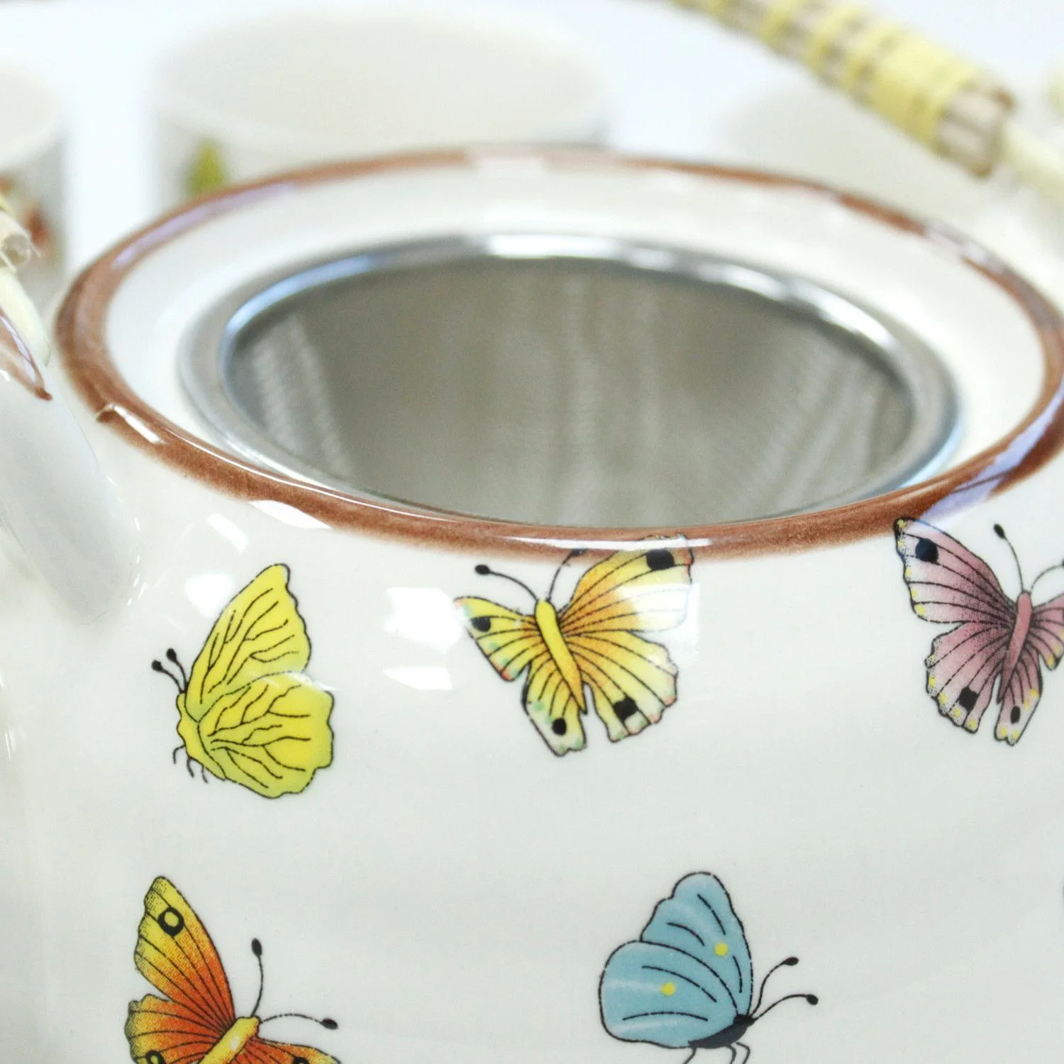 Čajová súprava Herbal Butterflies – čajník a 6 šálok – fotka 8