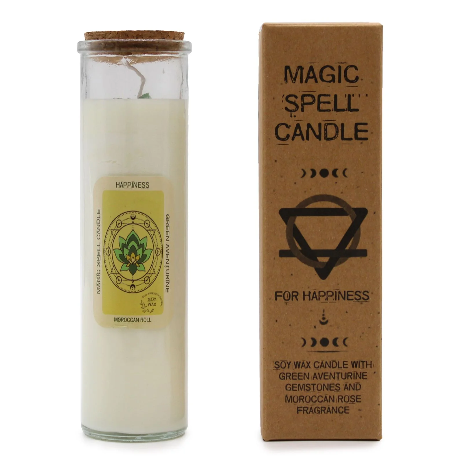 Sójová sviečka s kryštálmi Magic Spell – Happiness, 50 hodín – fotka 1