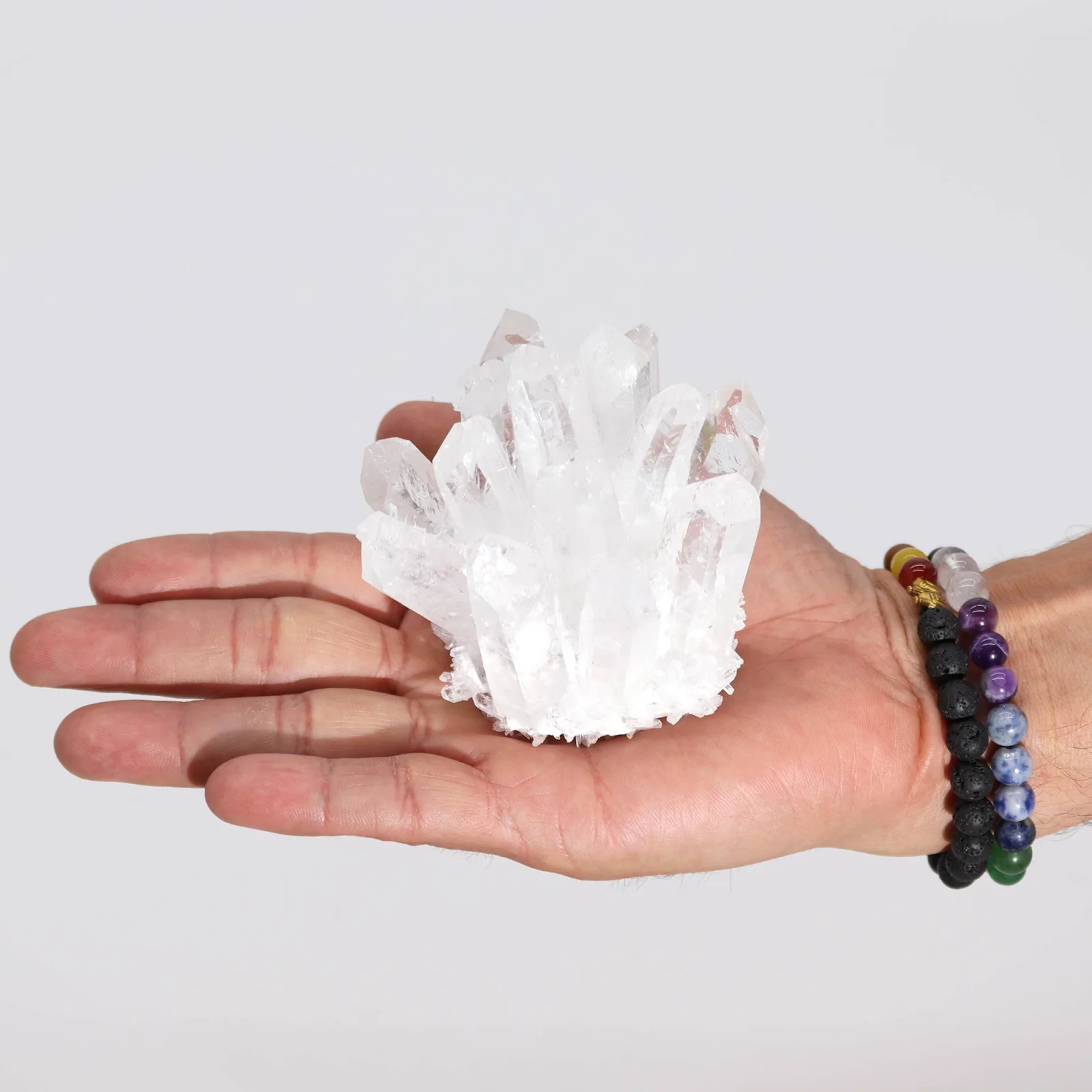 Umelý zhluk krištáľu – číry, cca 8 cm – fotka 3