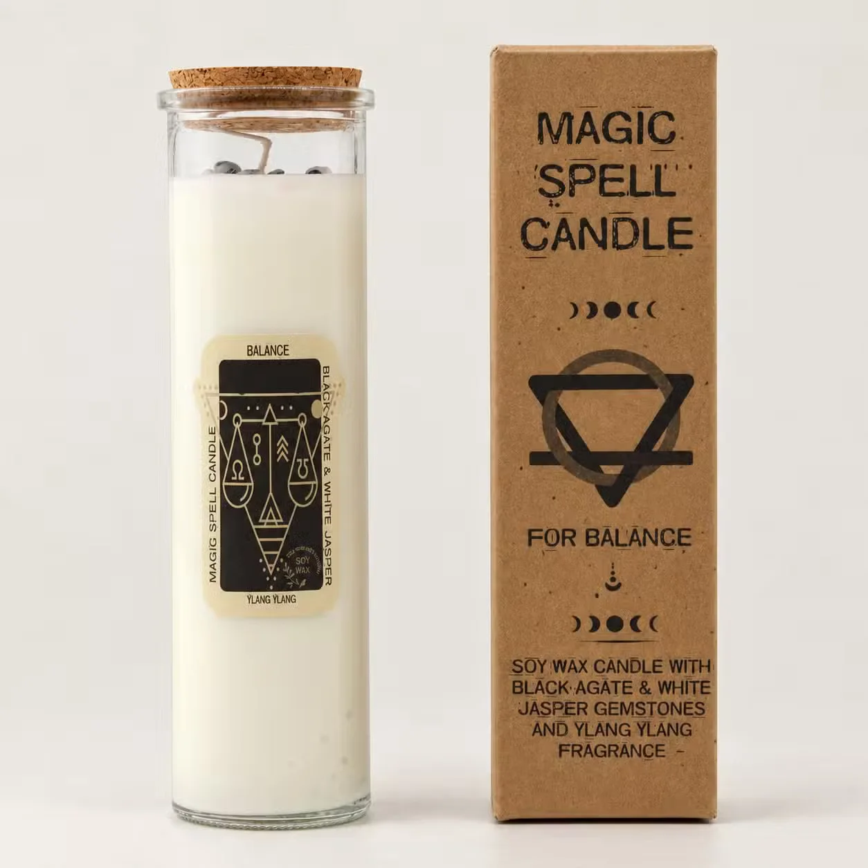 Sójová sviečka s kryštálmi Magic Spell – Balance, 50 hodín – fotka 1