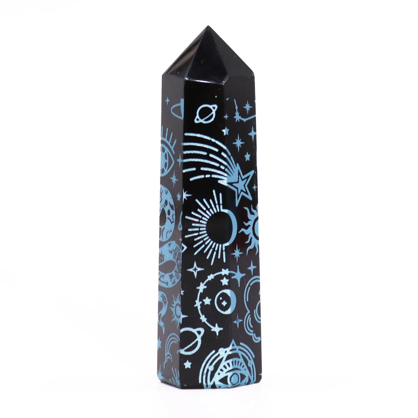 Obsidiánová špica Mystic Story – nebesky modrá, 9 cm – fotka 3