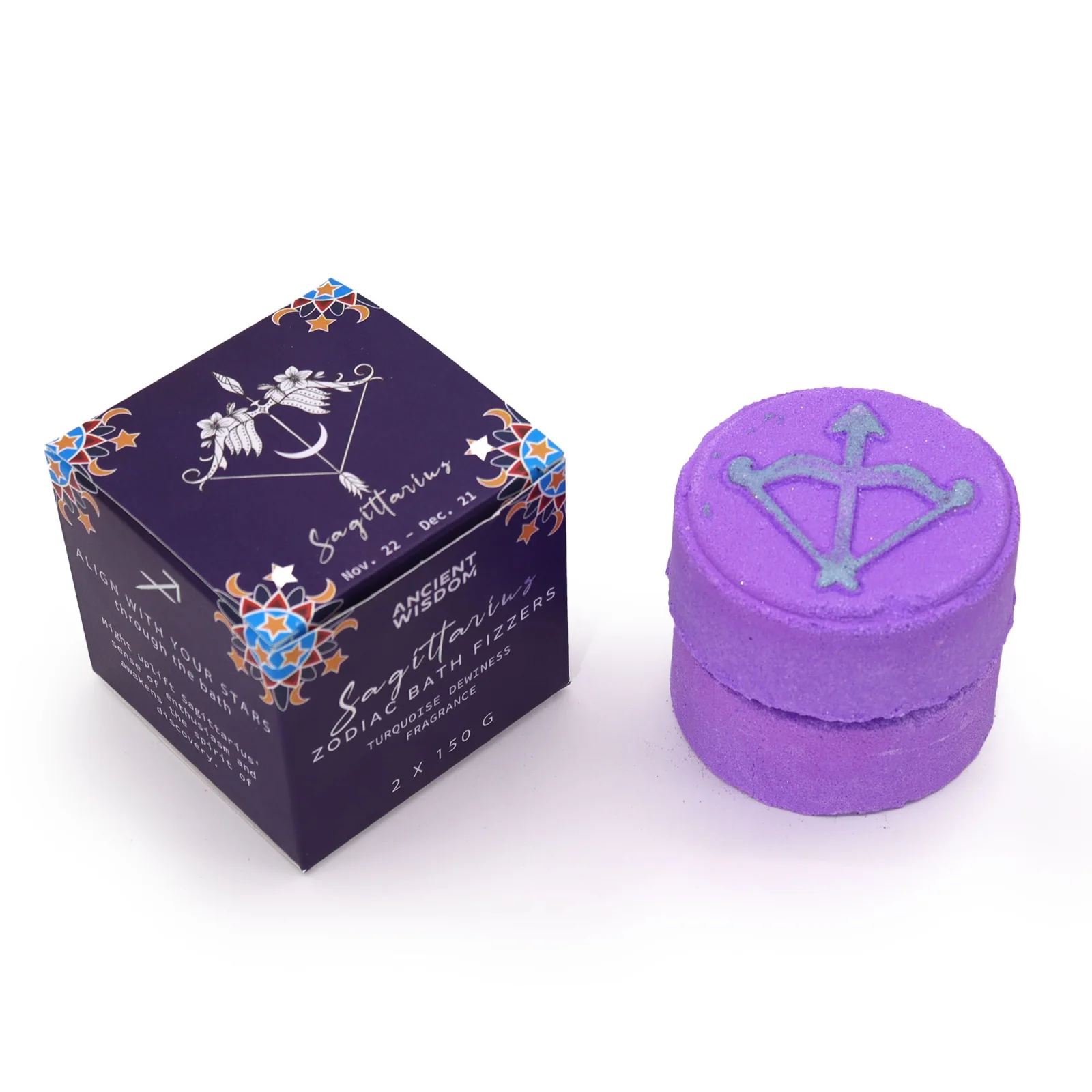 Bomby do kúpeľa Zodiac – Strelec, 2 × 150 g – fotka 1