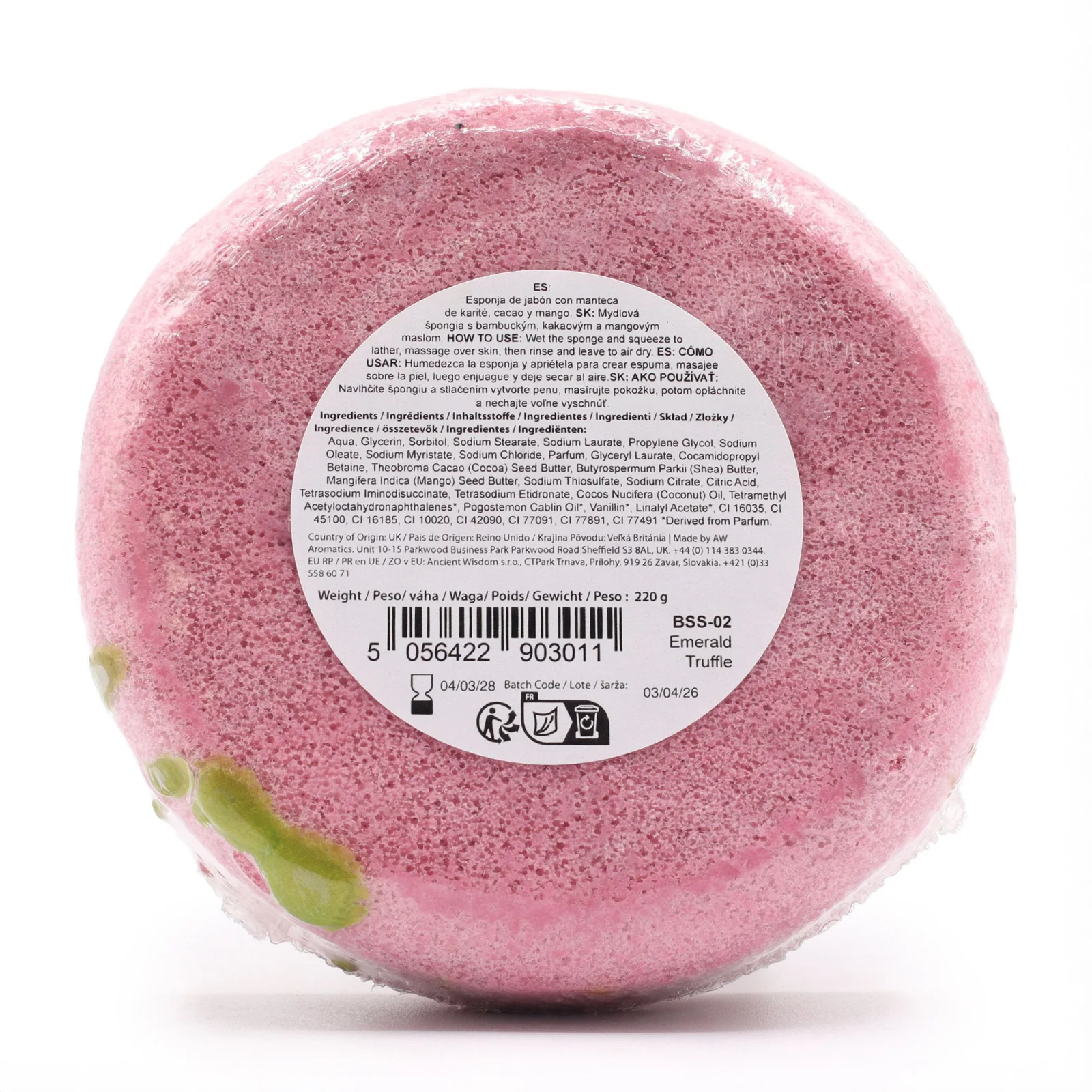 Mydlová špongia Butter Bubble Soap – Emerald Truffle – fotka 3
