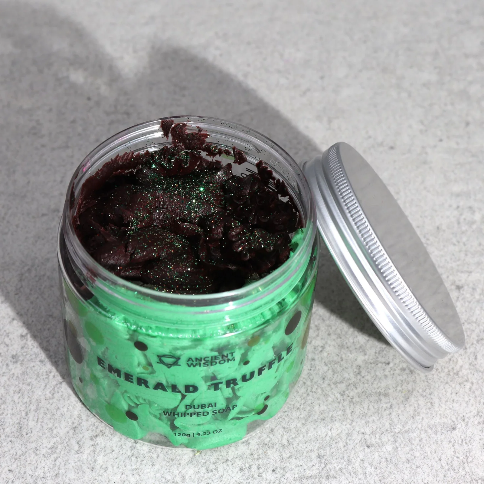 Šľahané mydlo Dubai Emerald Truffle – čokoláda a vanilka – fotka 2