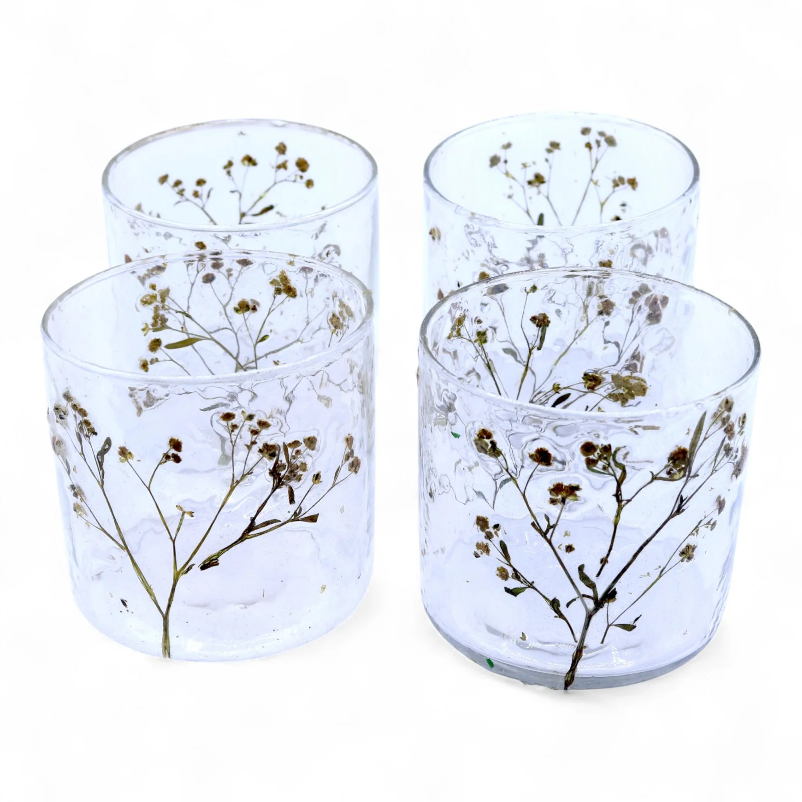 Sklenený svietnik Natural Floral – valec Margarita, 8 × 8 cm – fotka 3