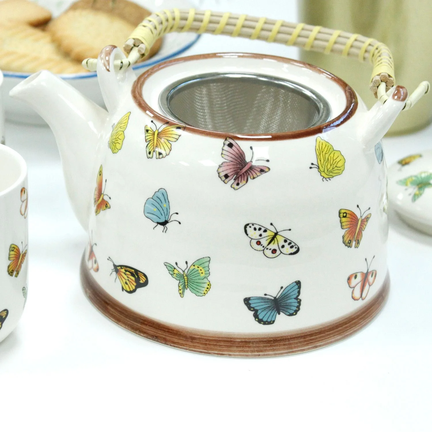 Čajová súprava Herbal Butterflies – čajník a 6 šálok – fotka 5