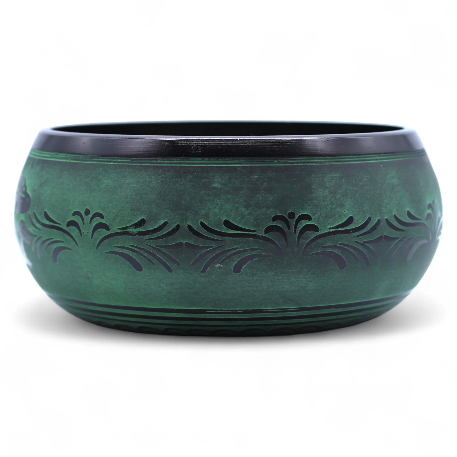 Spievajúca miska Mushroom Moss Green – zelená mosadz, 23 cm – fotka 4