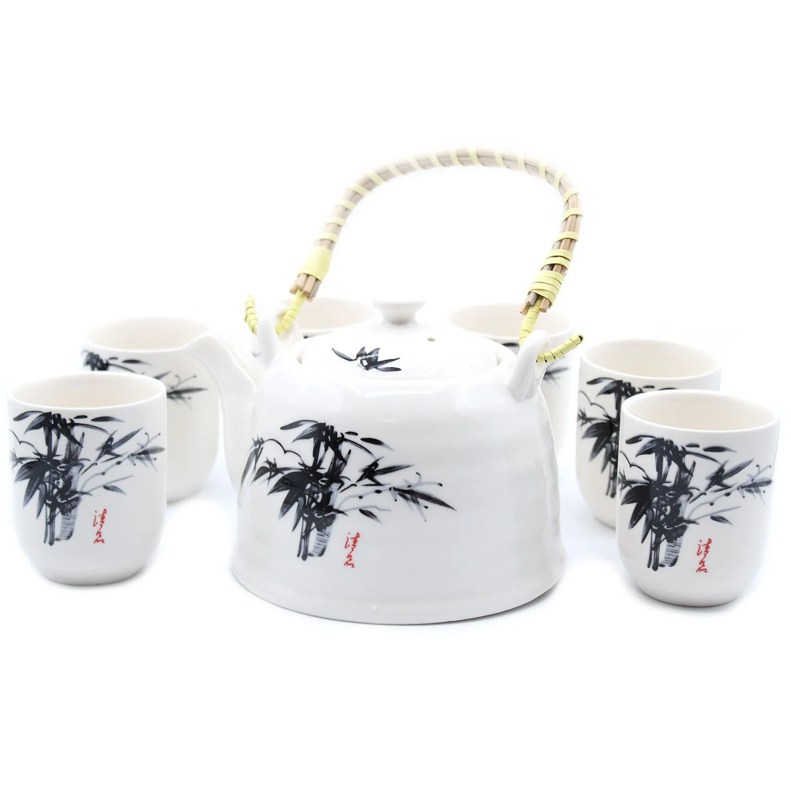 Čajová súprava Herbal White Stone Oriental – čajník a 6 šálok – fotka 1