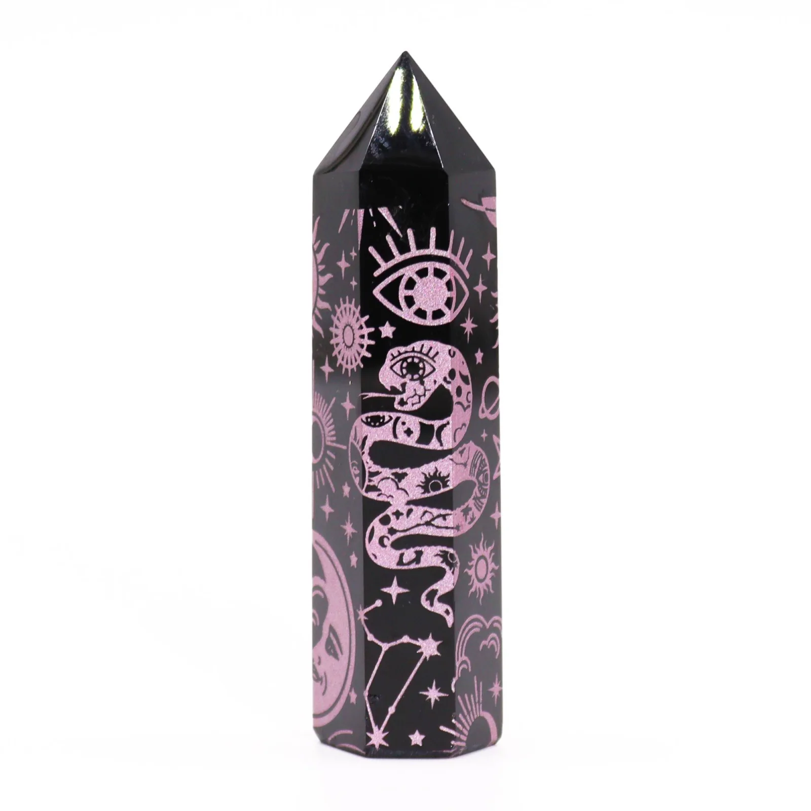 Obsidiánová špica Mystic Story – ružová, 9 cm – fotka 4