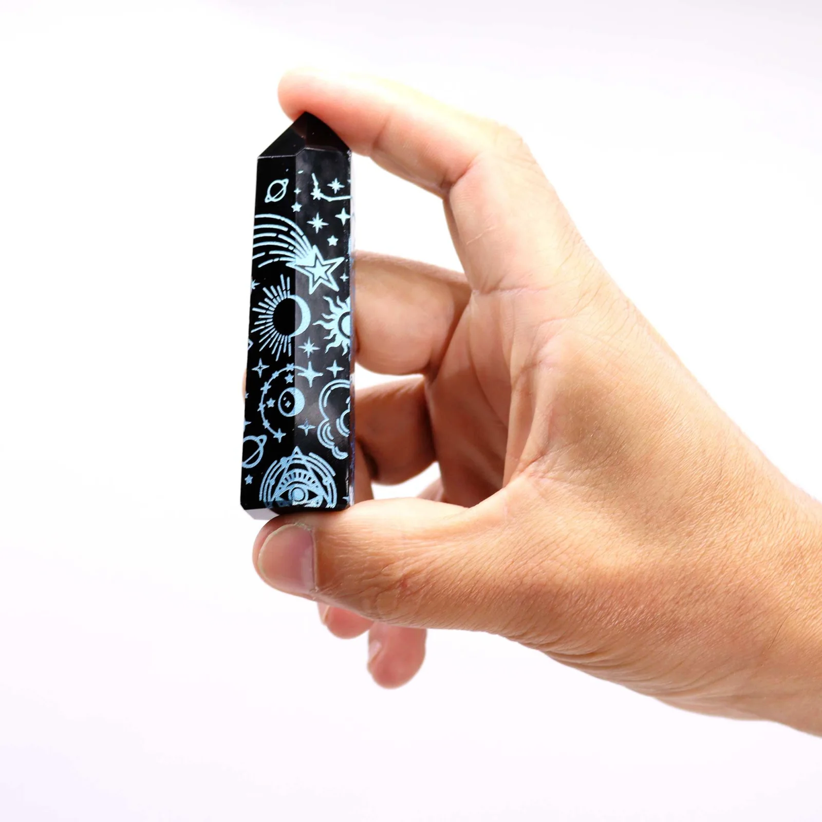 Obsidiánová špica Mystic Story – nebesky modrá, 9 cm – fotka 1