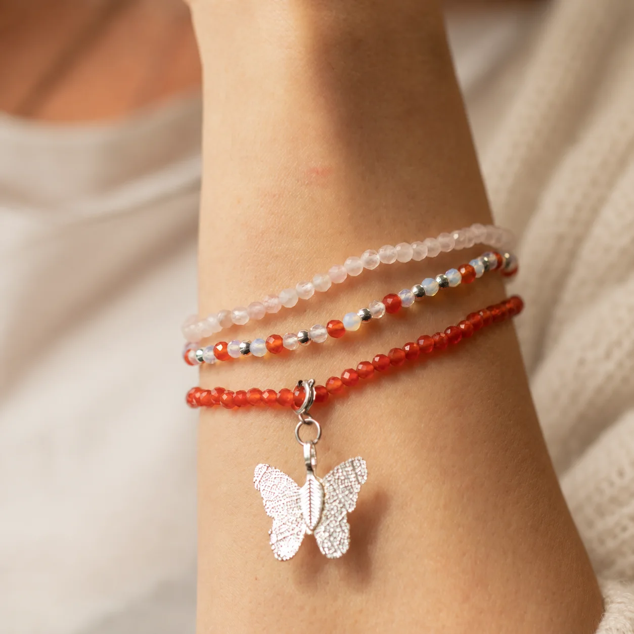 Sada náramkov Nymph Spirit Love & Flame – ruženín, rubín – fotka 6