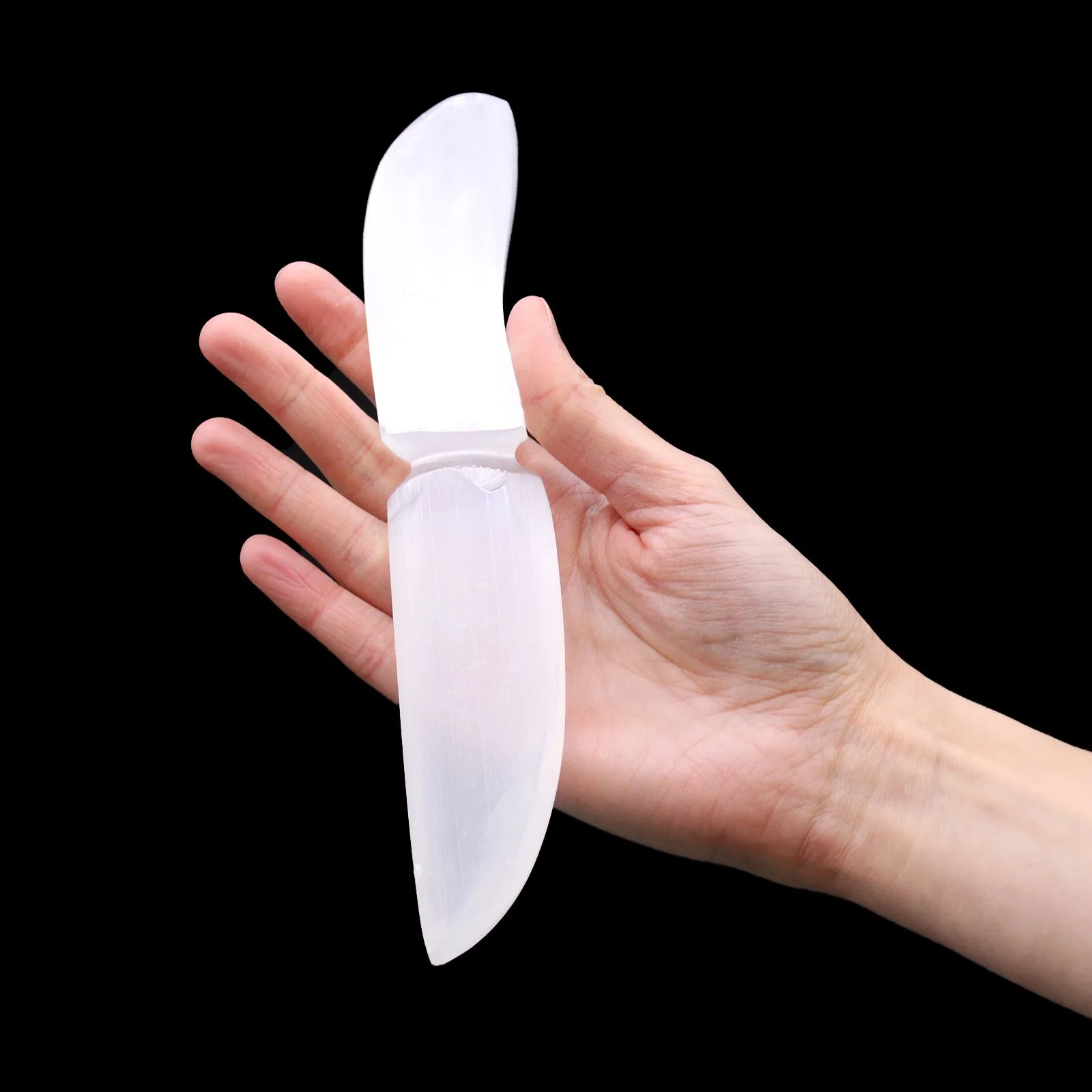 Selenitový rituálny nôž – klasický, 20 cm – fotka 1