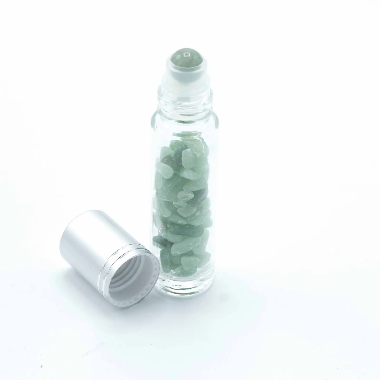 Roll-on fľaštička s aventurínom, 5 ml – strieborné viečko – fotka 3