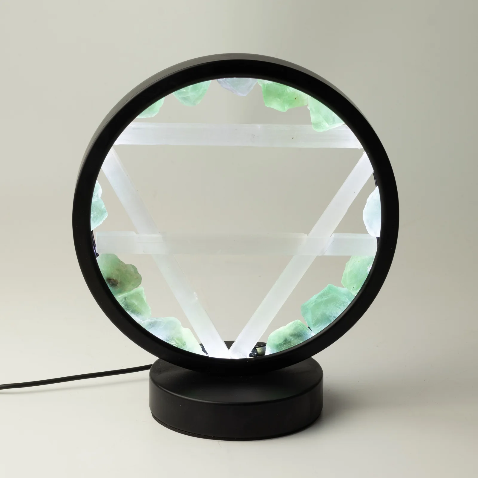 Lampa Gemstone Halo Earth – avanturín a selenit – fotka 1