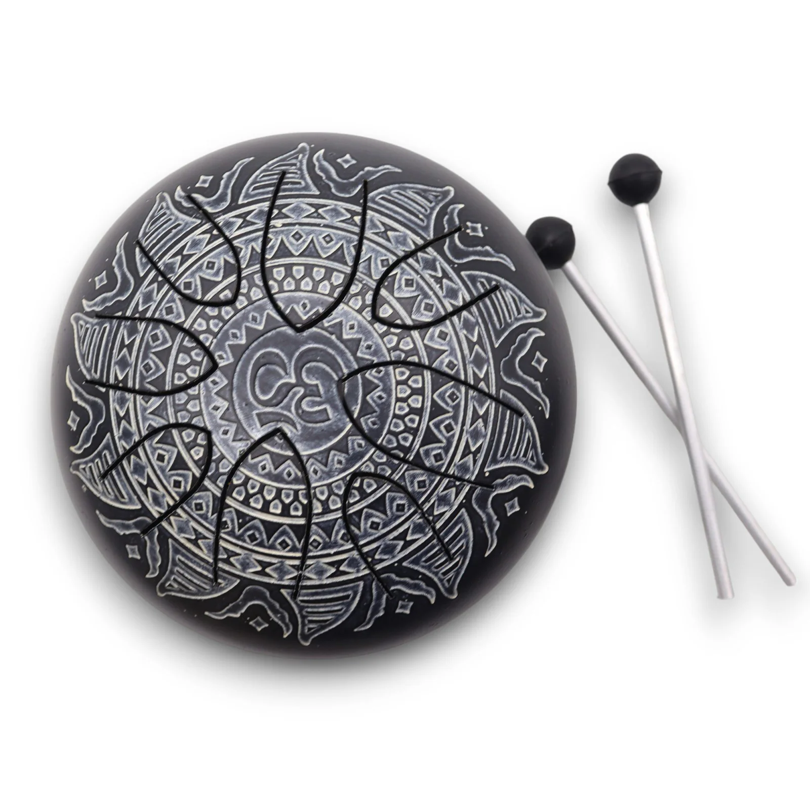 Happy Drum Om Mandala Engraved – jazyčkový bubon, 16 cm – fotka 4