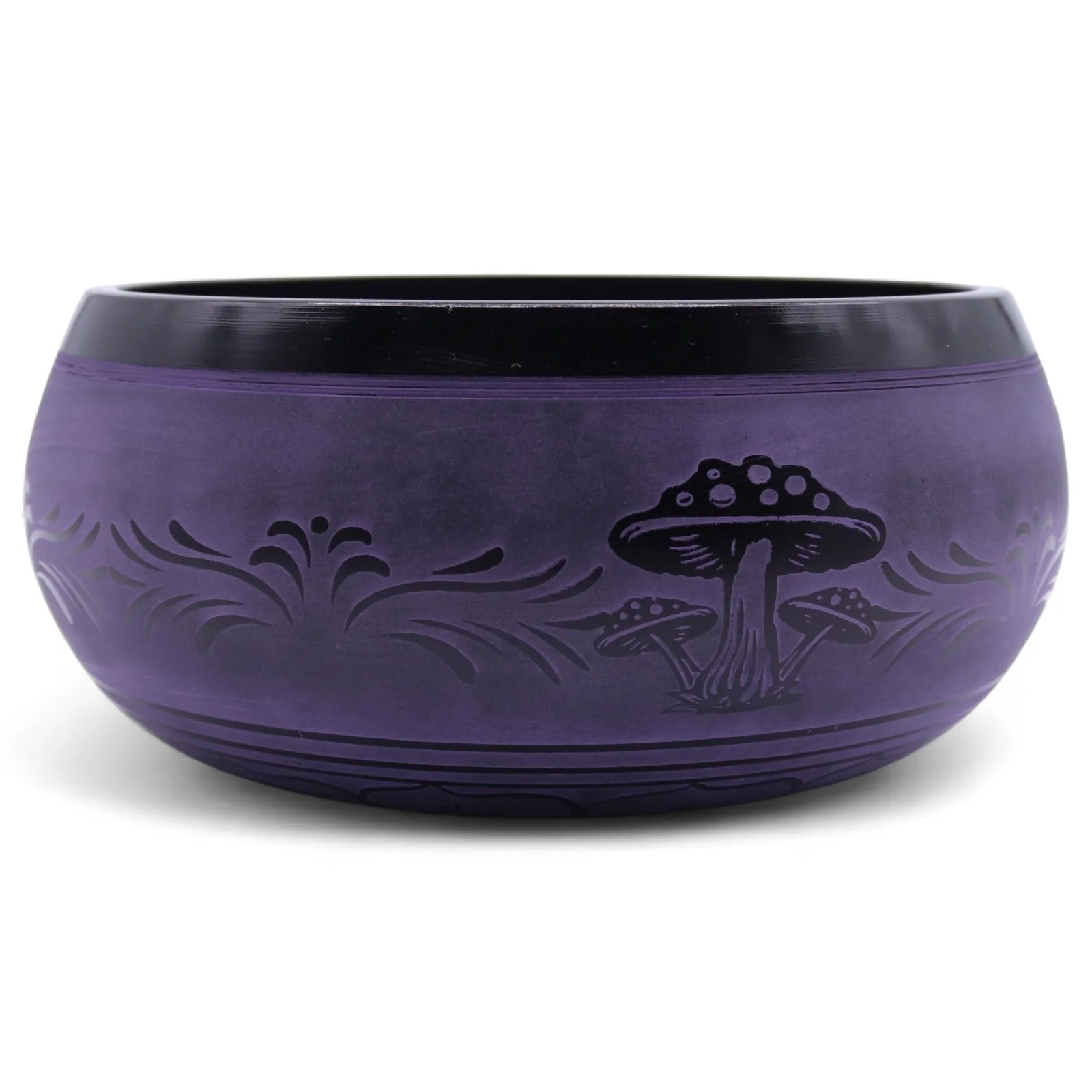 Spievajúca miska Mushroom Purple Haze – fialová mosadz, 23 cm – fotka 2
