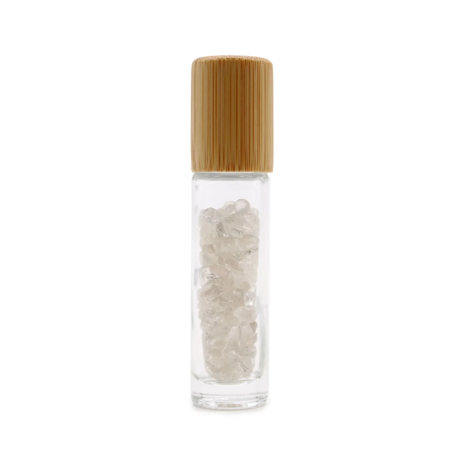 Roll-on fľaštička s krištáľom, 5 ml – drevené viečko – fotka 2